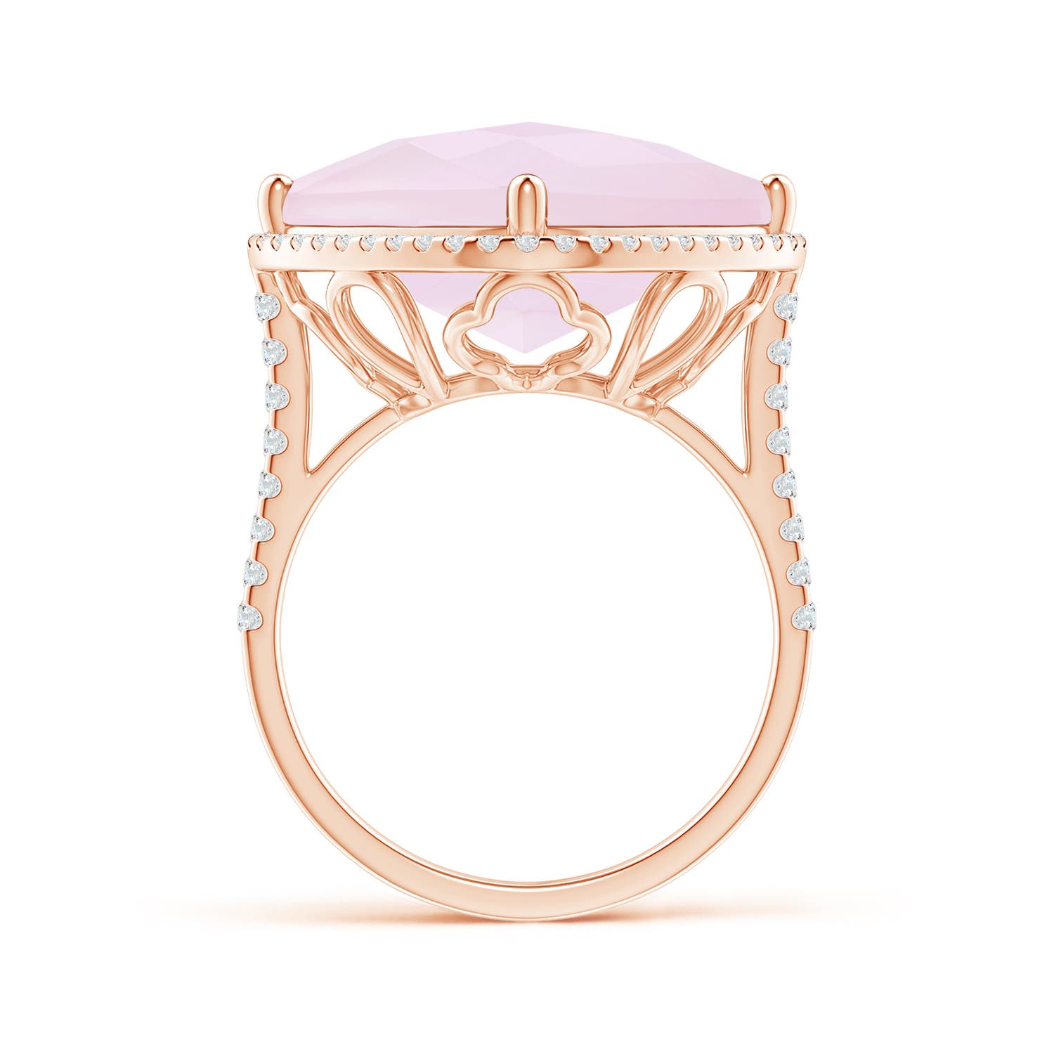 A - Rose Quartz / 13.79 CT / 14 KT Rose Gold