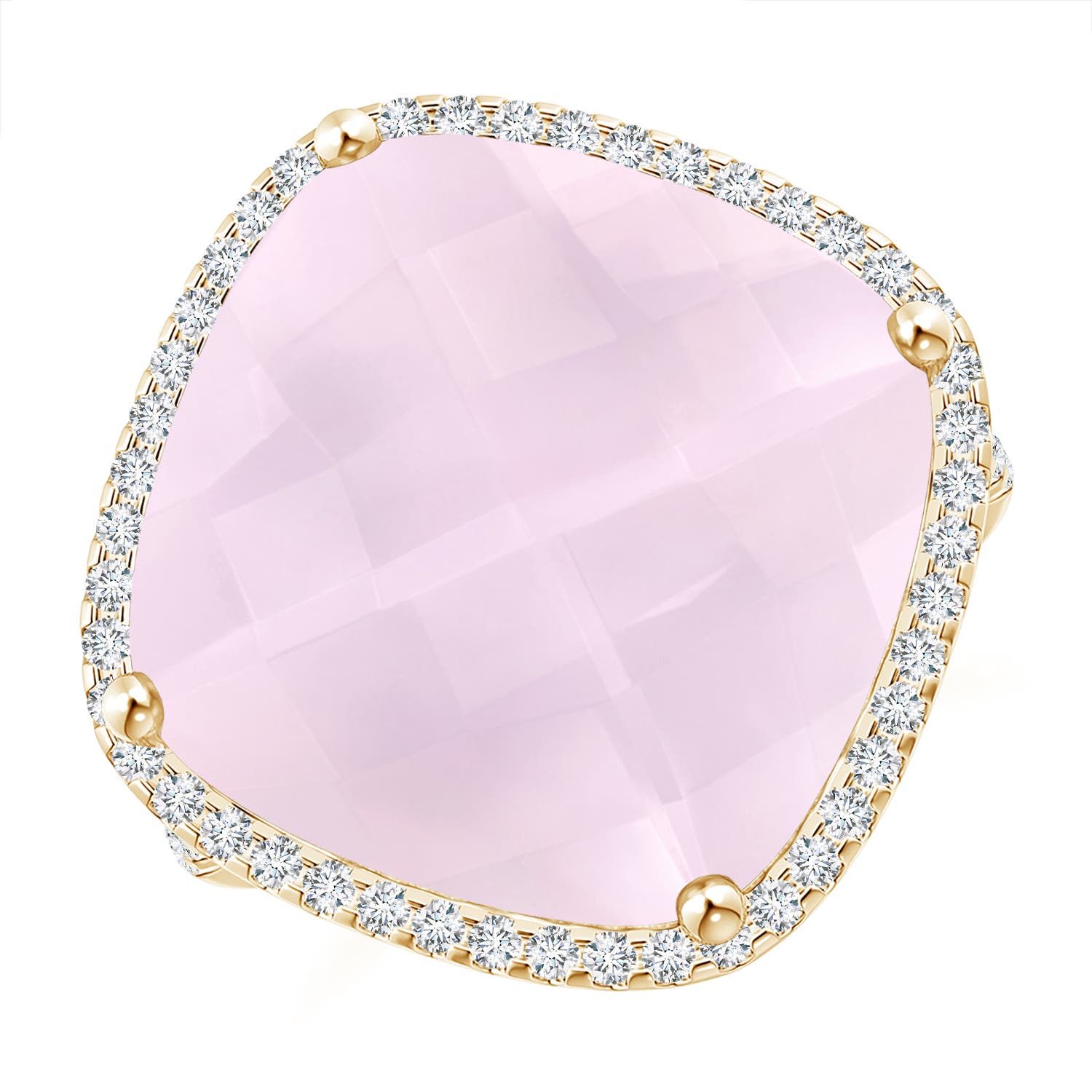 A - Rose Quartz / 13.79 CT / 14 KT Yellow Gold