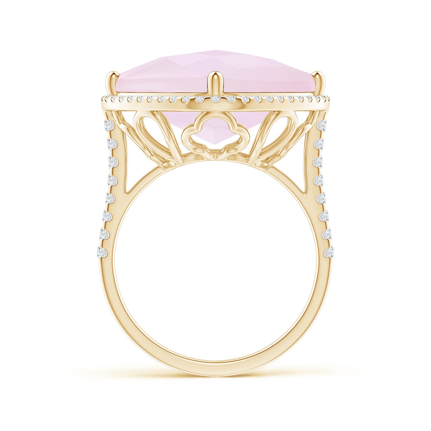 A - Rose Quartz / 13.79 CT / 14 KT Yellow Gold