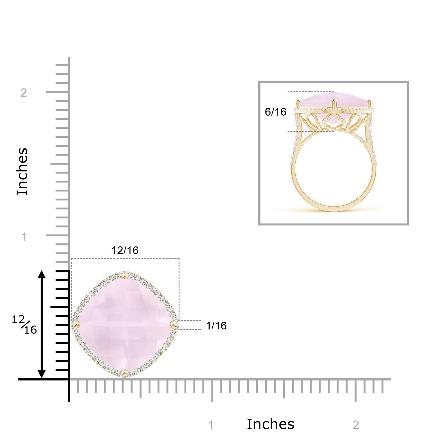 A - Rose Quartz / 13.79 CT / 14 KT Yellow Gold