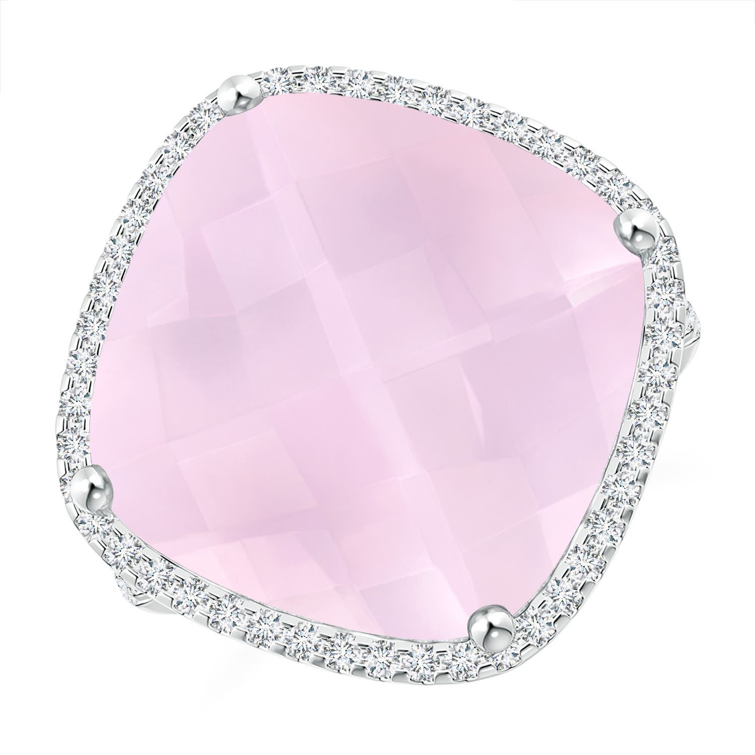 AA - Rose Quartz / 13.79 CT / 14 KT White Gold