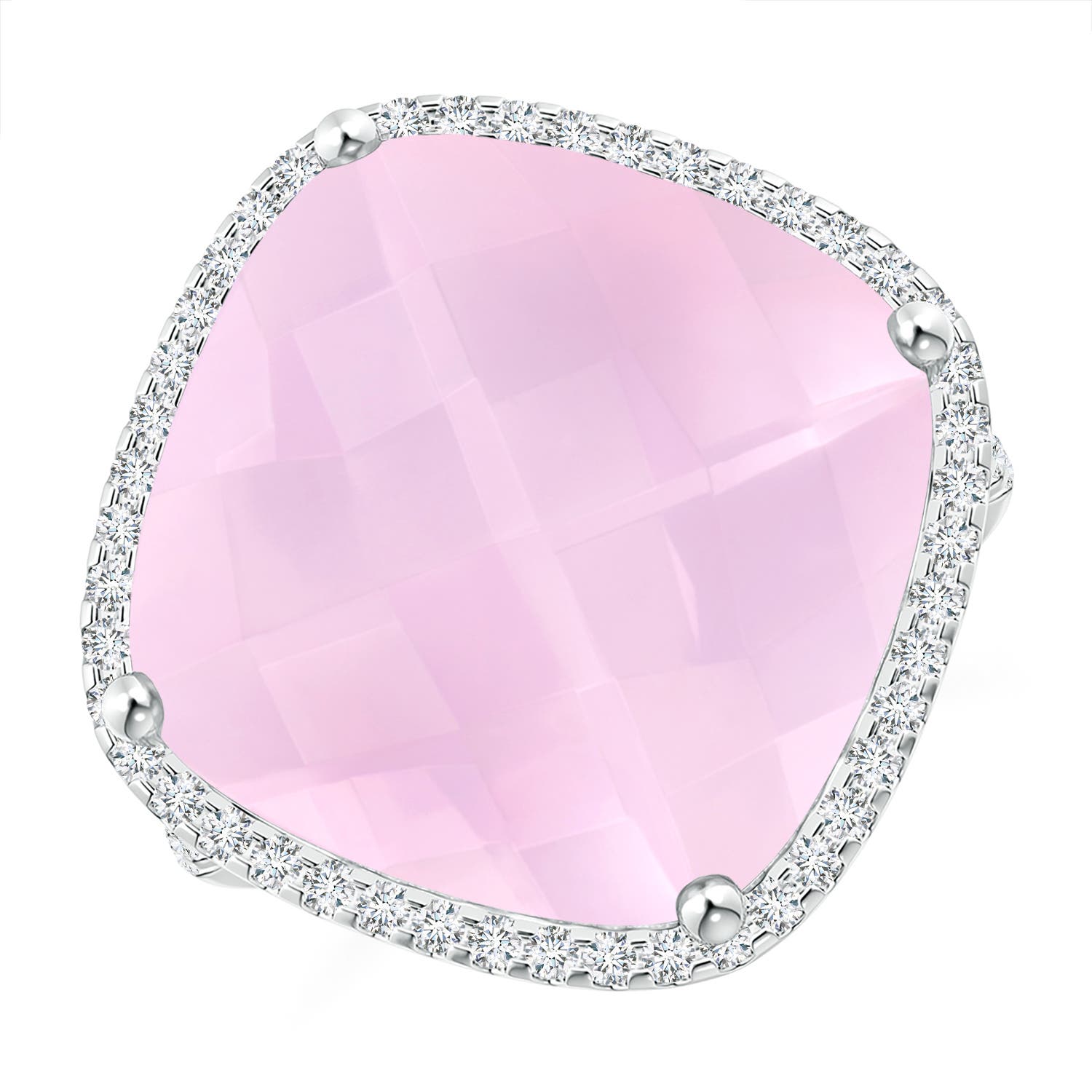 AAAA - Rose Quartz / 13.79 CT / 14 KT White Gold