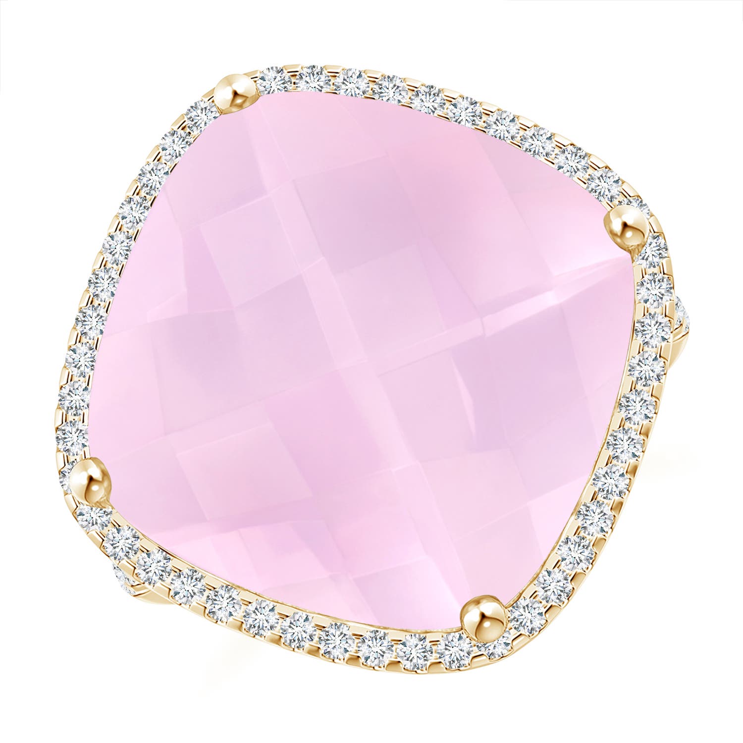 AAAA - Rose Quartz / 13.79 CT / 14 KT Yellow Gold