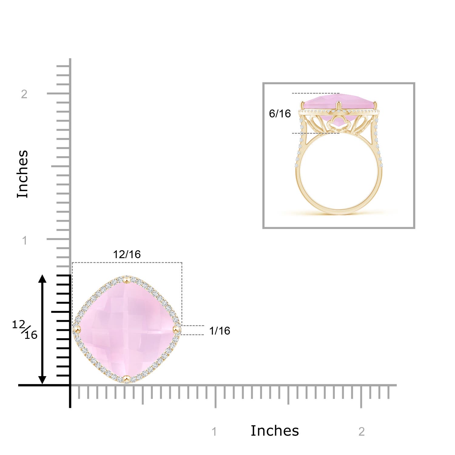 AAAA - Rose Quartz / 13.79 CT / 14 KT Yellow Gold