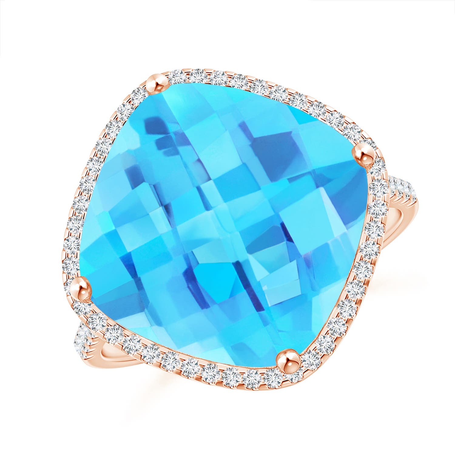 A - Swiss Blue Topaz / 9.3 CT / 14 KT Rose Gold