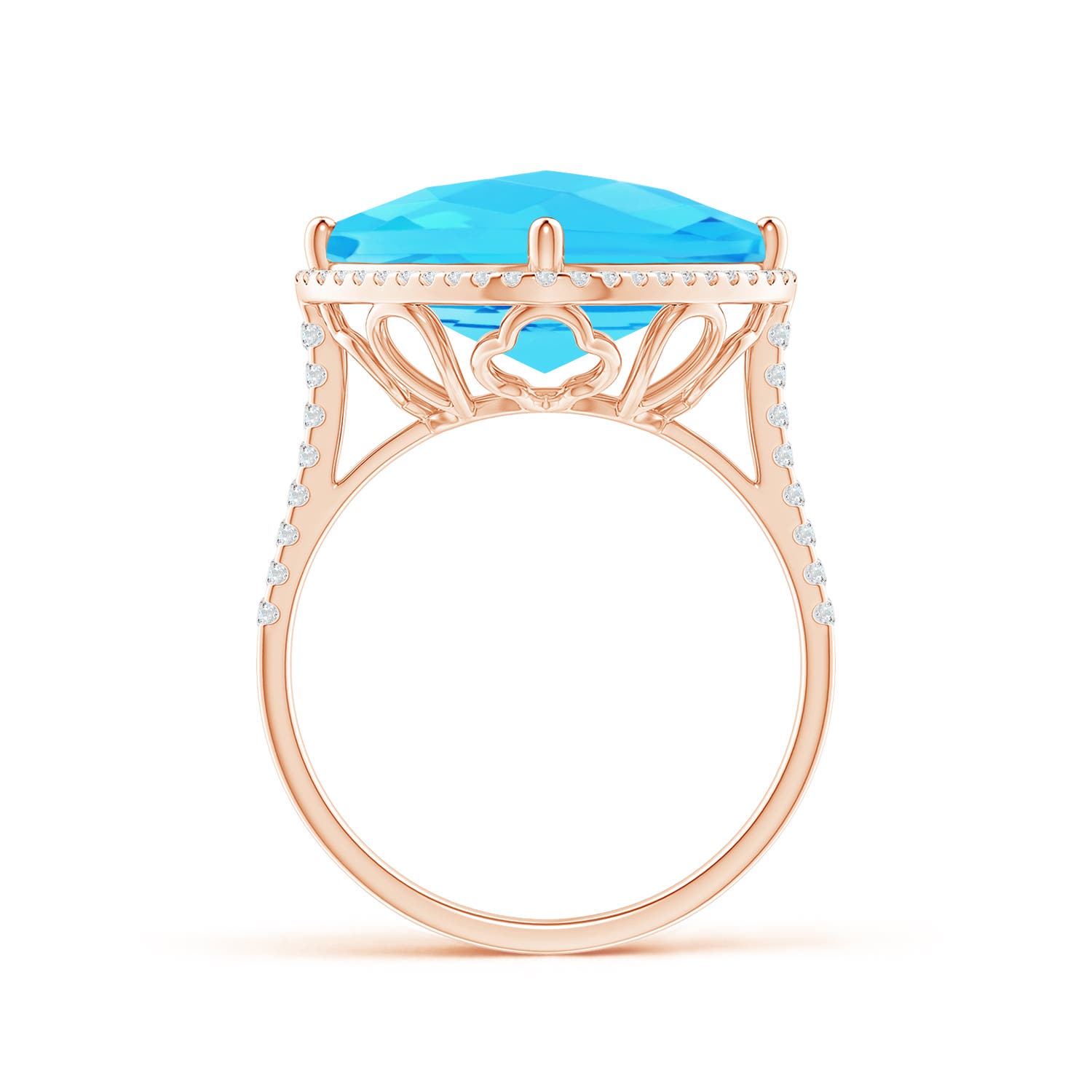 A - Swiss Blue Topaz / 9.3 CT / 14 KT Rose Gold