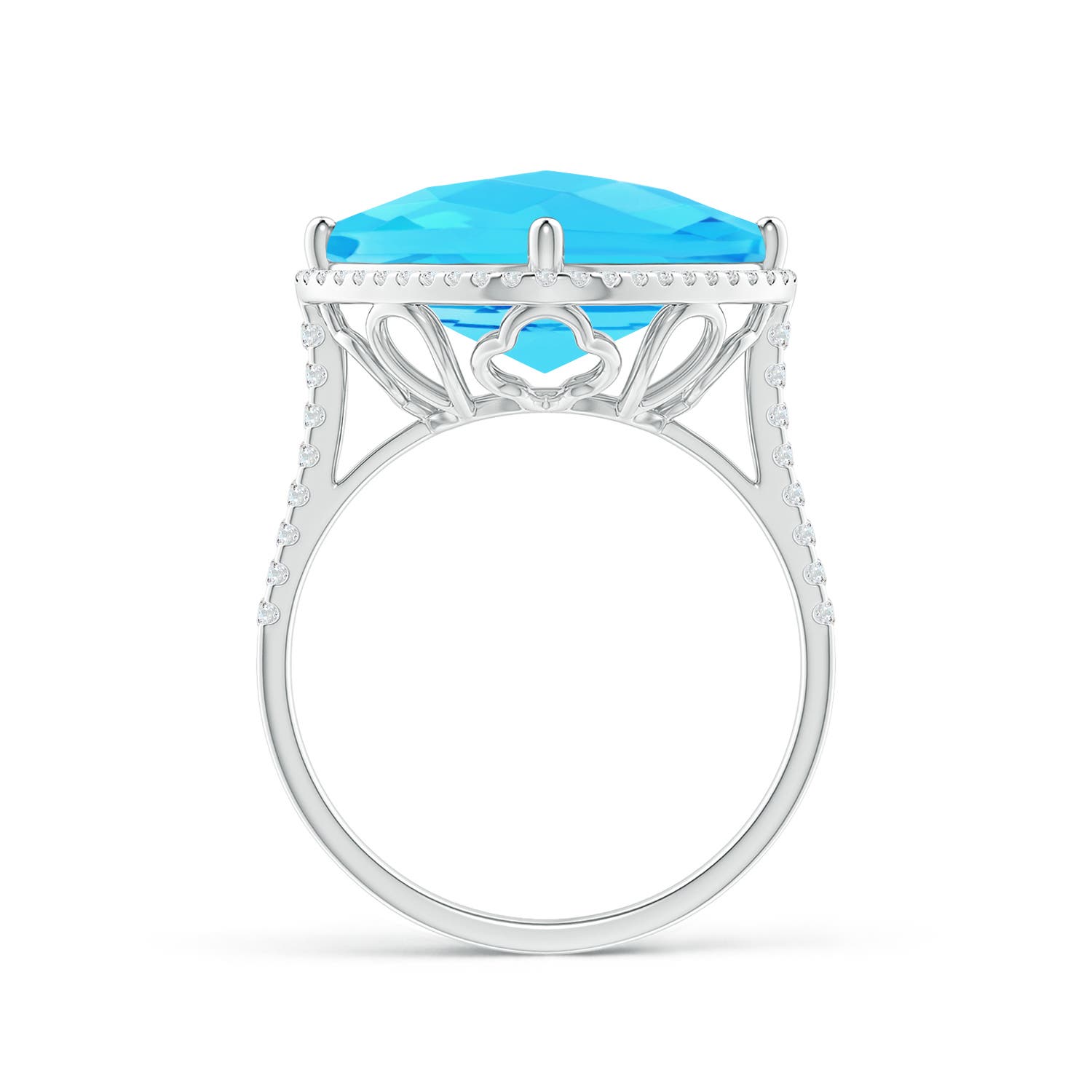 A - Swiss Blue Topaz / 9.3 CT / 14 KT White Gold