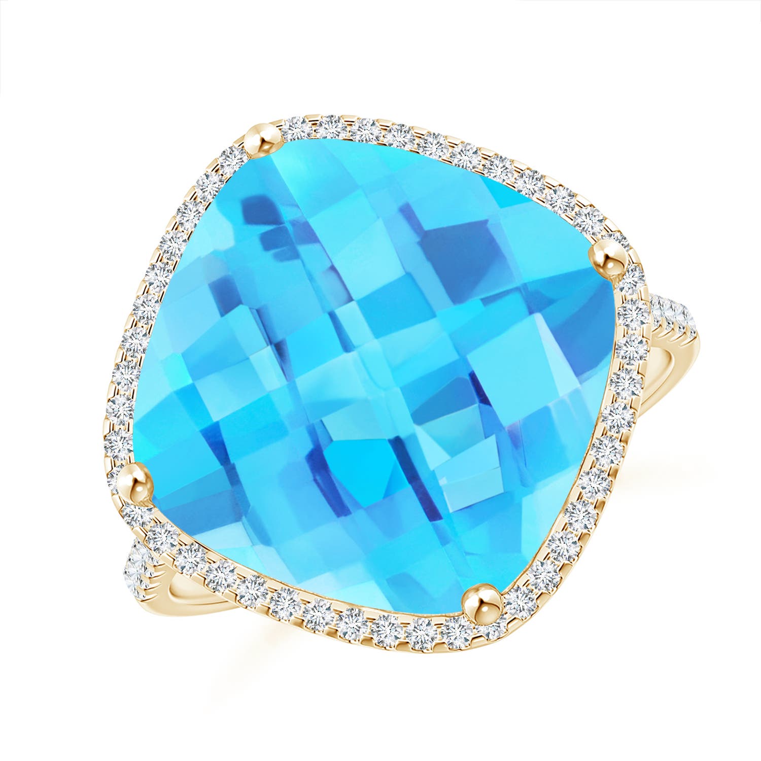 A - Swiss Blue Topaz / 9.3 CT / 14 KT Yellow Gold