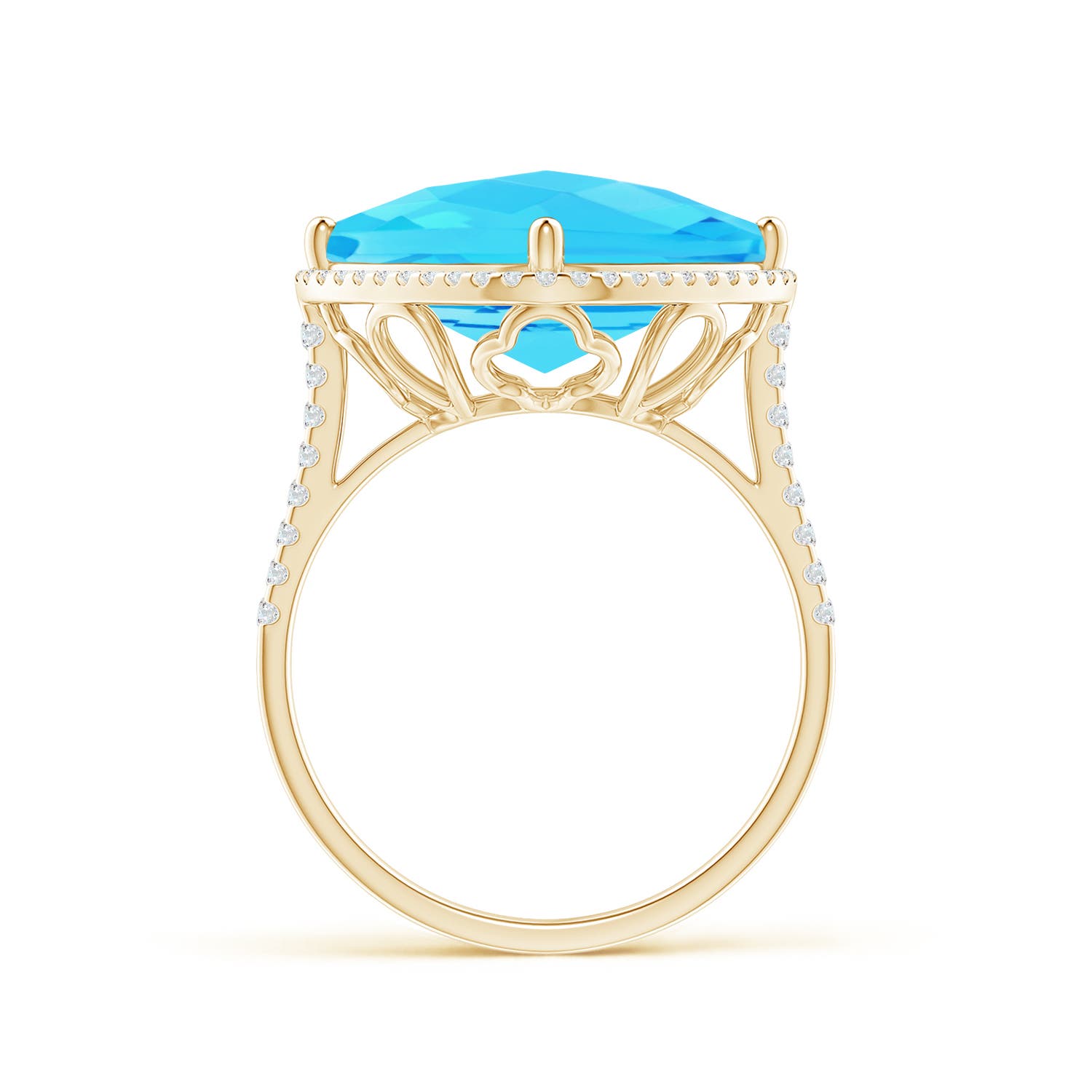 A - Swiss Blue Topaz / 9.3 CT / 14 KT Yellow Gold