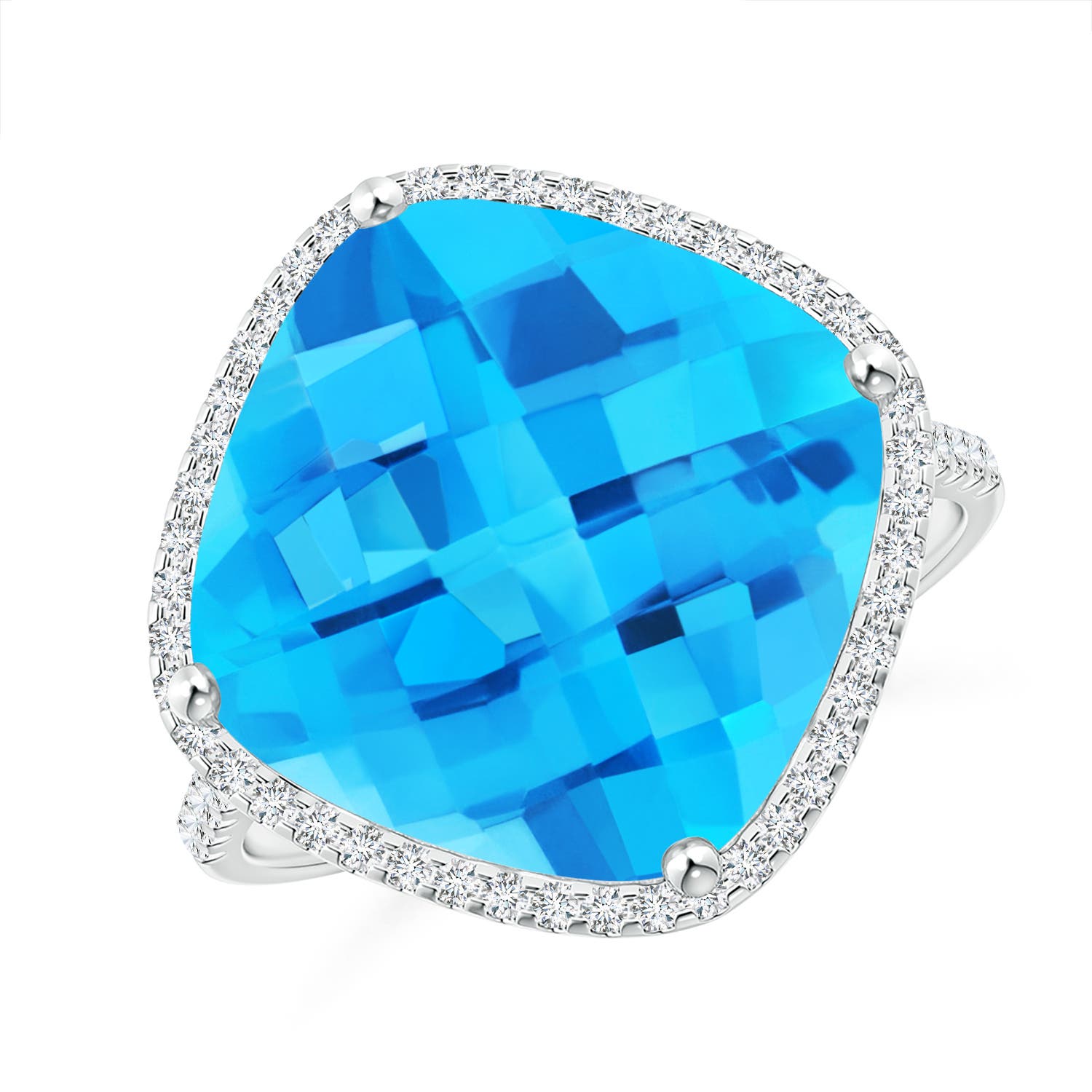 AA - Swiss Blue Topaz / 9.3 CT / 14 KT White Gold