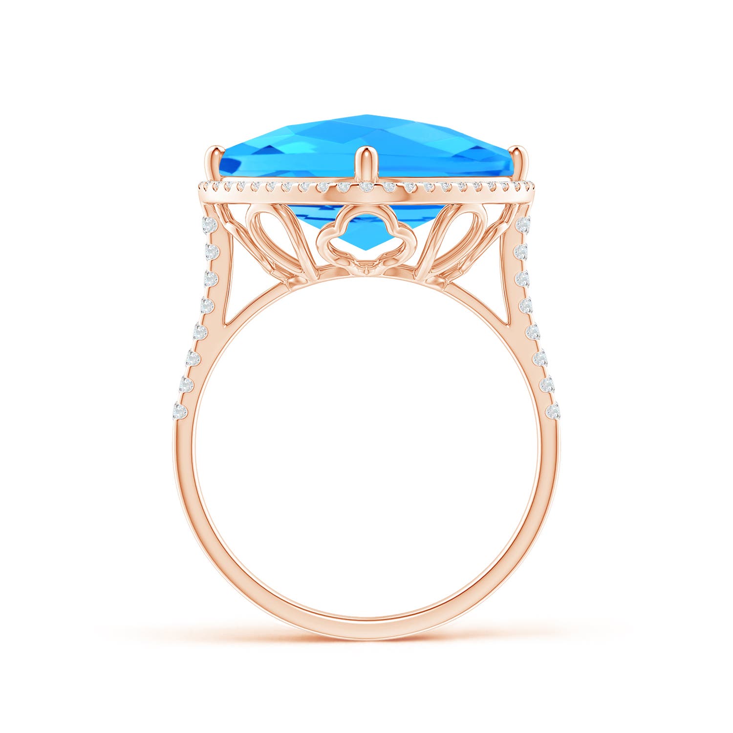 AAA - Swiss Blue Topaz / 9.3 CT / 14 KT Rose Gold