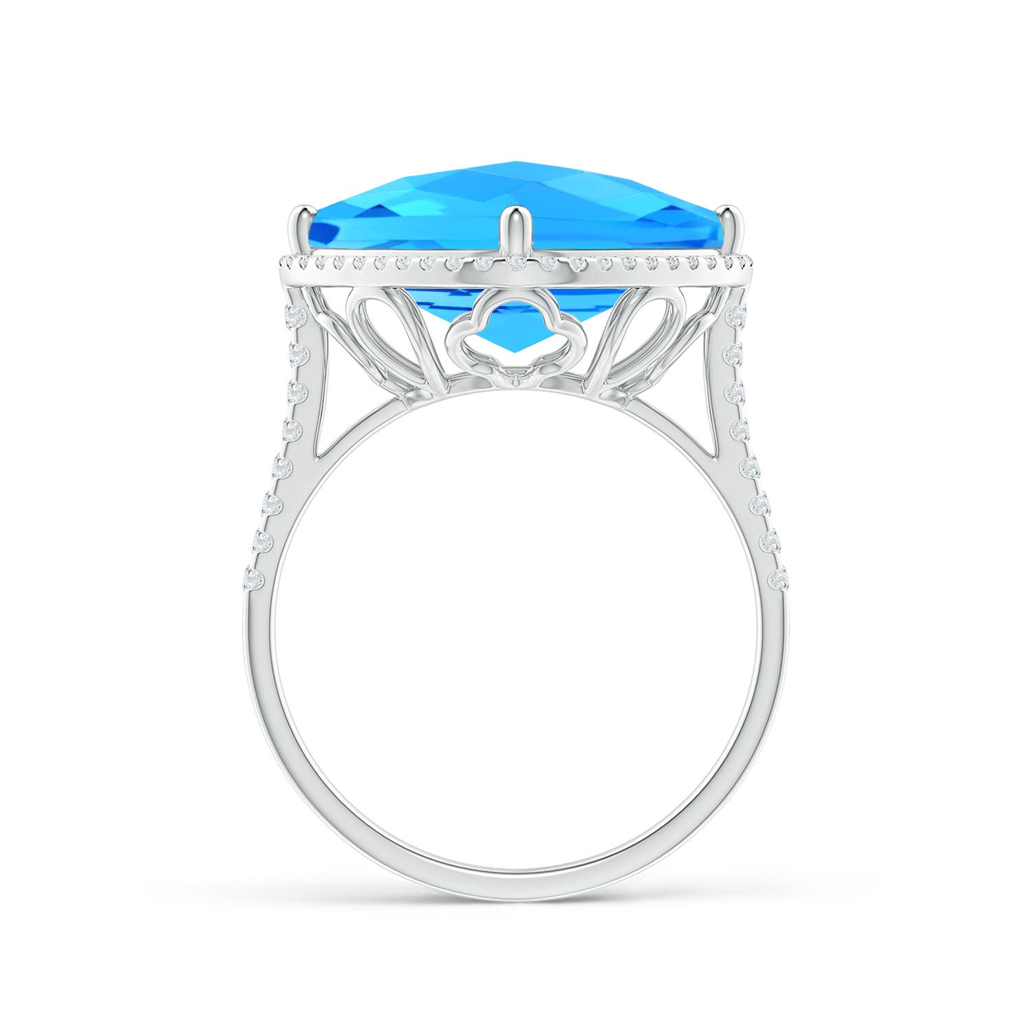 AAA - Swiss Blue Topaz / 9.3 CT / 14 KT White Gold