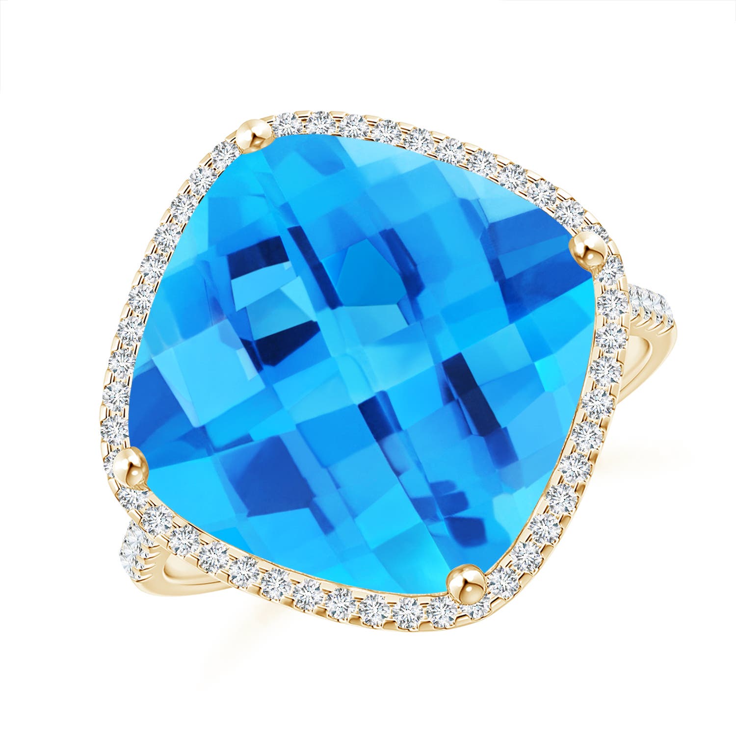 AAA - Swiss Blue Topaz / 9.3 CT / 14 KT Yellow Gold