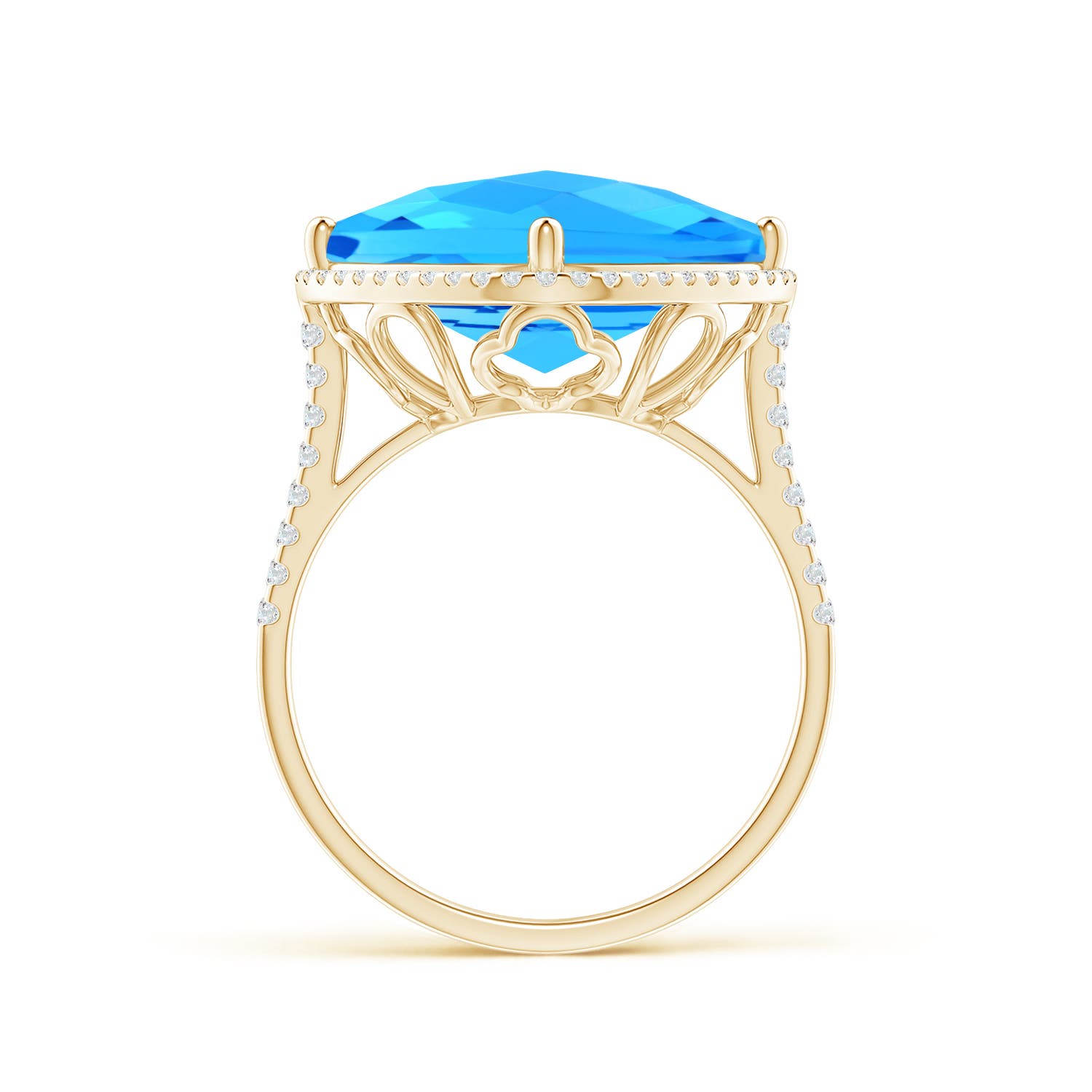 AAA - Swiss Blue Topaz / 9.3 CT / 14 KT Yellow Gold