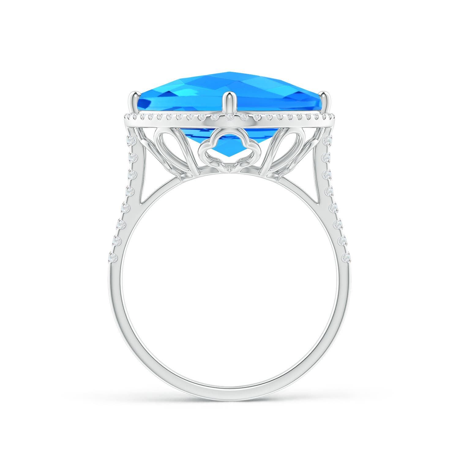 AAAA - Swiss Blue Topaz / 9.3 CT / 14 KT White Gold