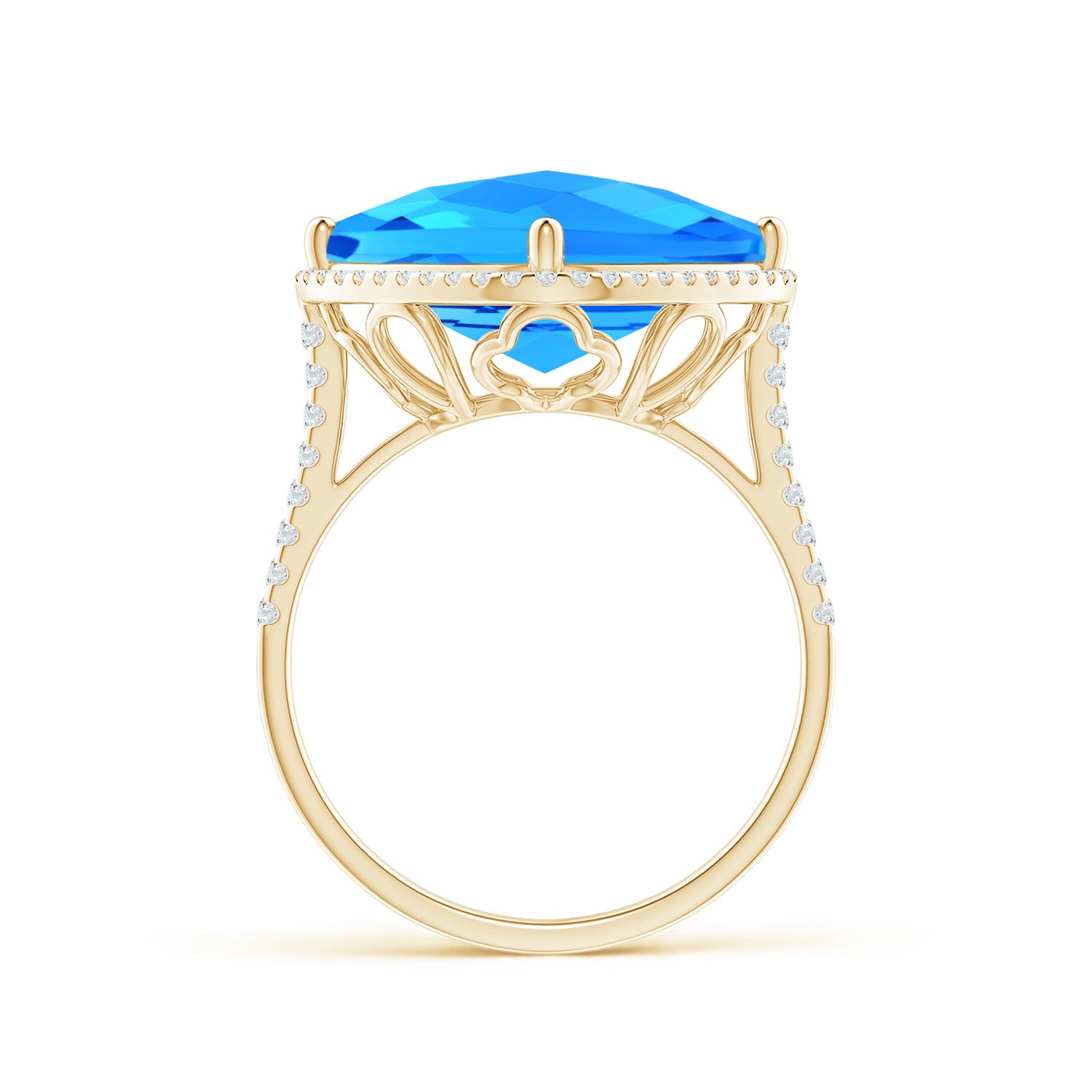 AAAA - Swiss Blue Topaz / 9.3 CT / 14 KT Yellow Gold