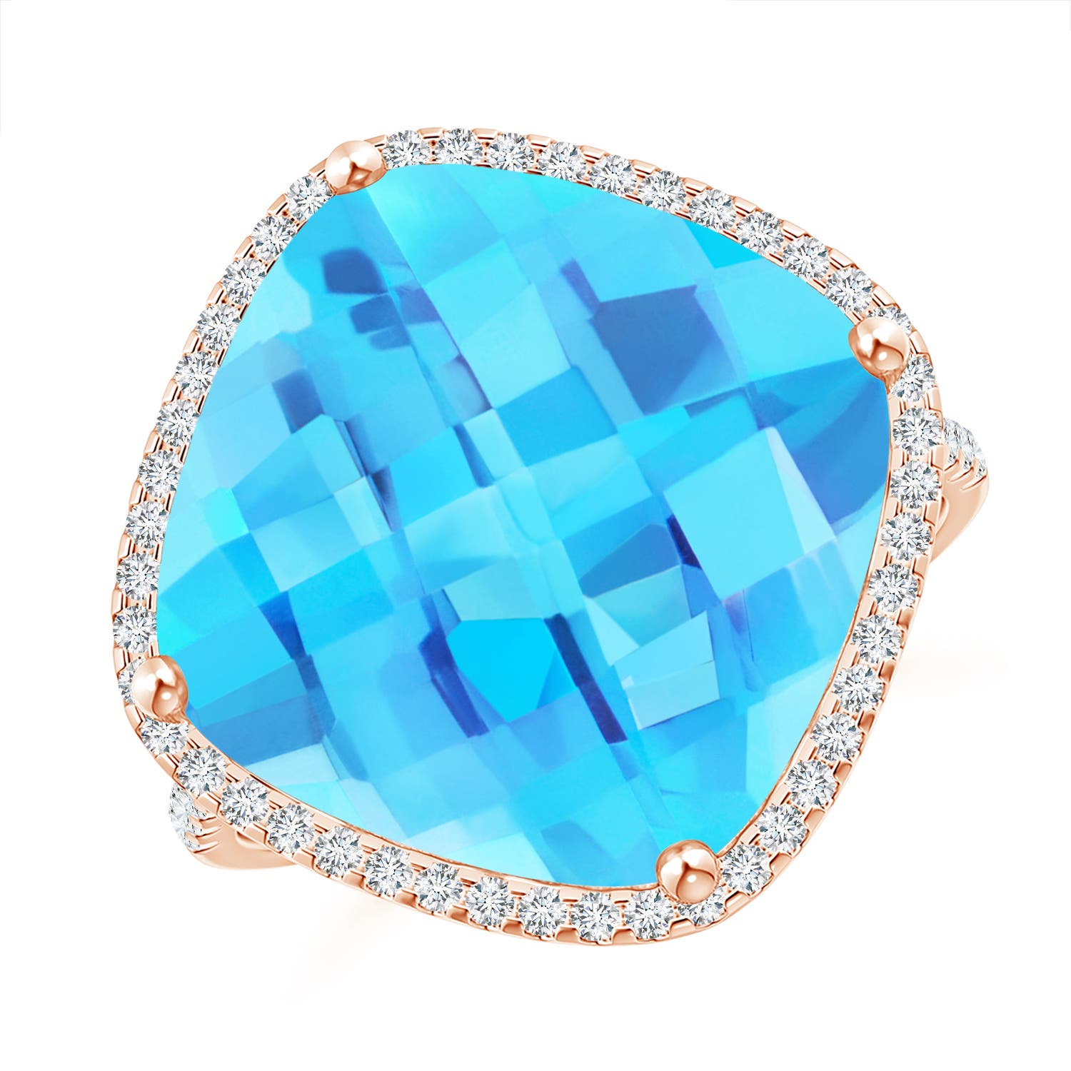 A - Swiss Blue Topaz / 11.64 CT / 14 KT Rose Gold