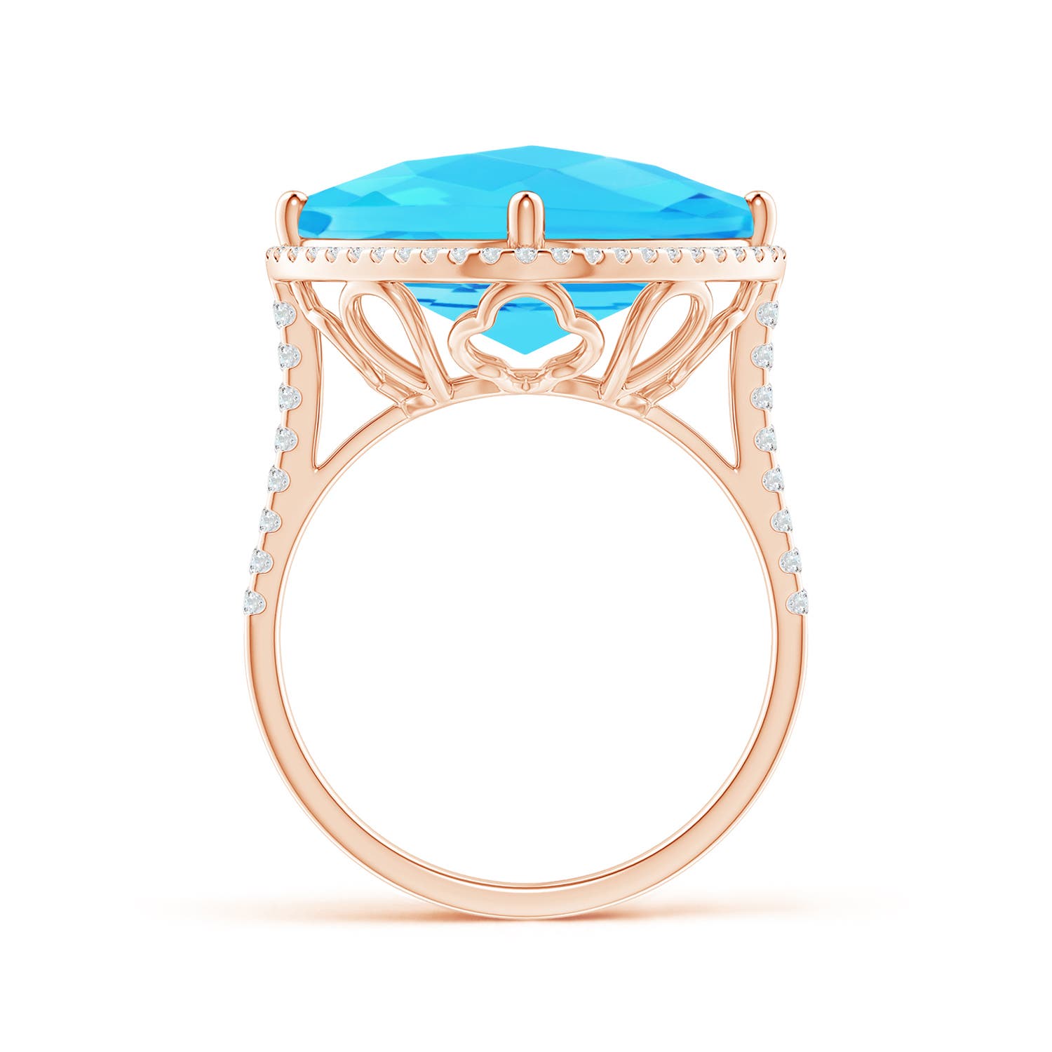 A - Swiss Blue Topaz / 11.64 CT / 14 KT Rose Gold