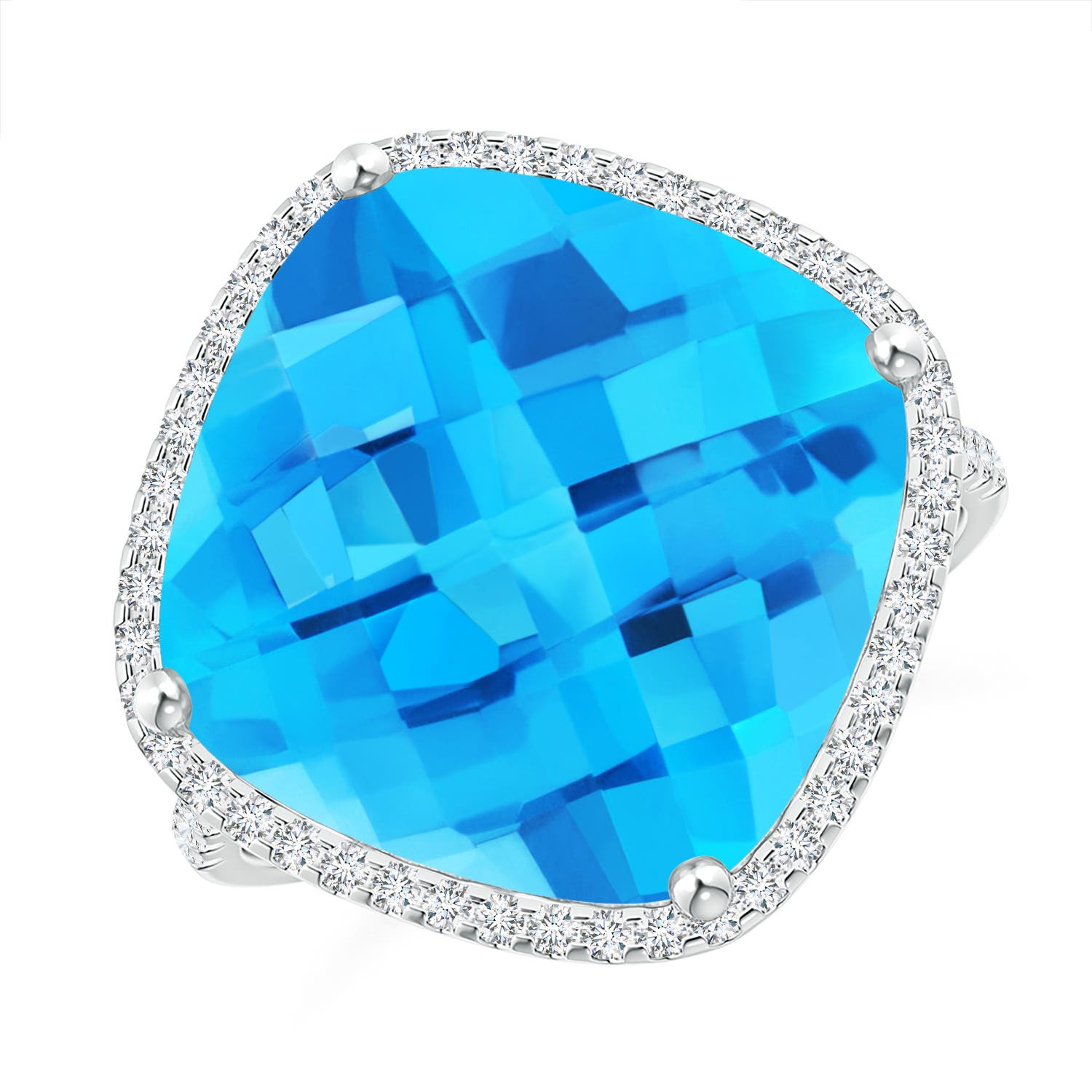 AA - Swiss Blue Topaz / 11.64 CT / 14 KT White Gold