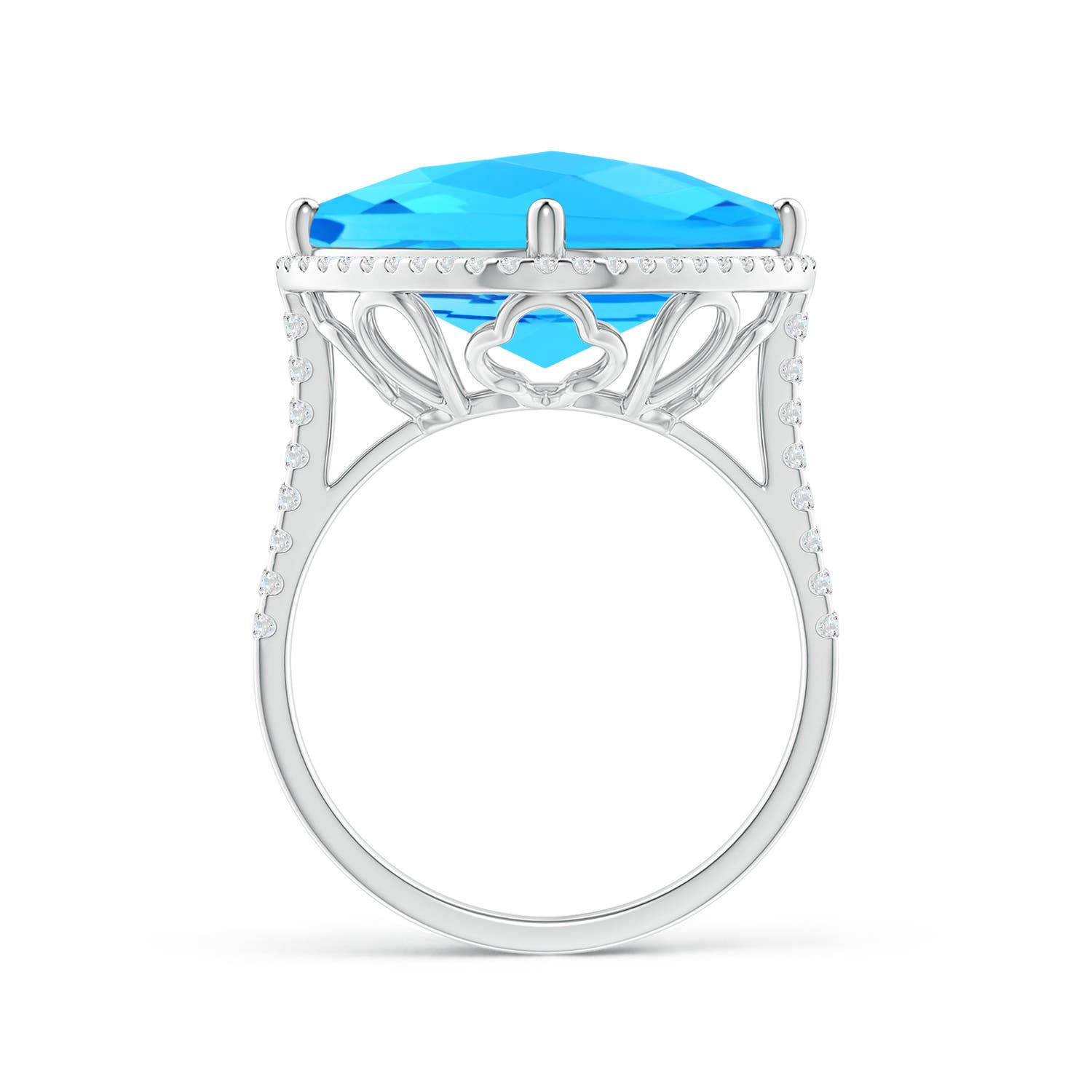 AA - Swiss Blue Topaz / 11.64 CT / 14 KT White Gold