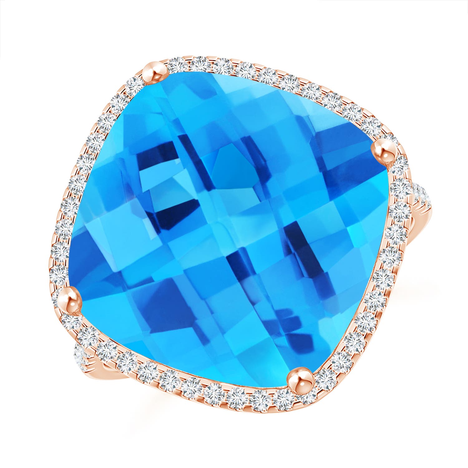 AAA - Swiss Blue Topaz / 11.64 CT / 14 KT Rose Gold