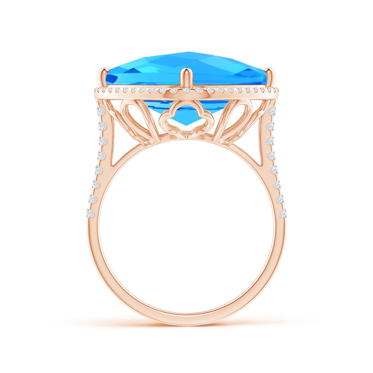 AAA - Swiss Blue Topaz / 11.64 CT / 14 KT Rose Gold