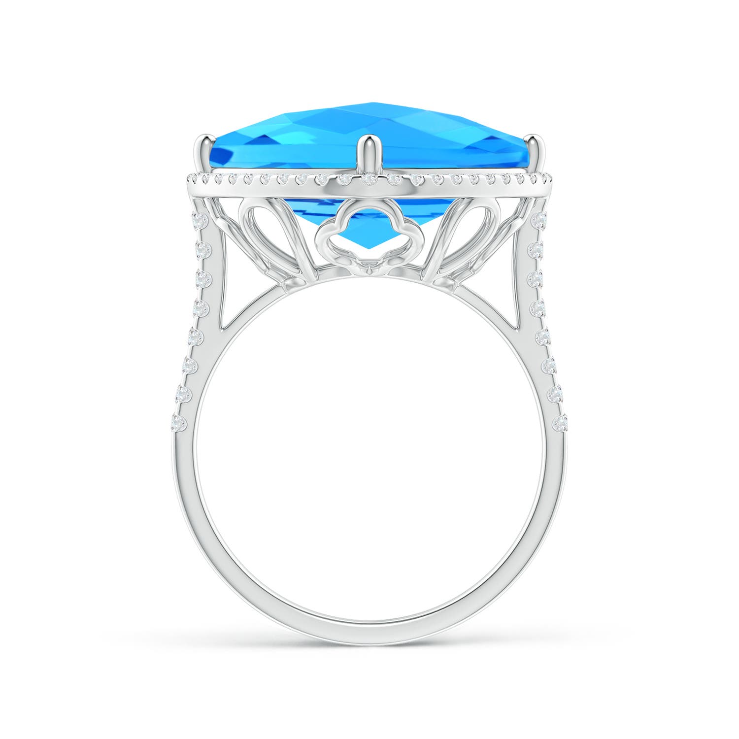 AAA - Swiss Blue Topaz / 11.64 CT / 14 KT White Gold