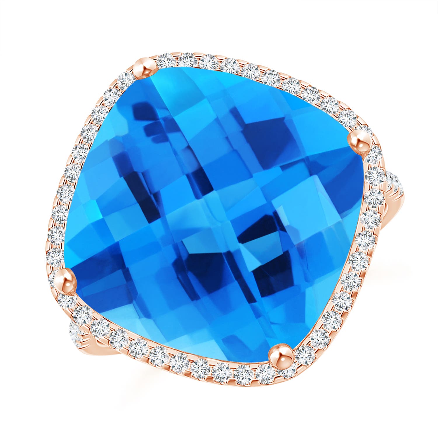 AAAA - Swiss Blue Topaz / 11.64 CT / 14 KT Rose Gold