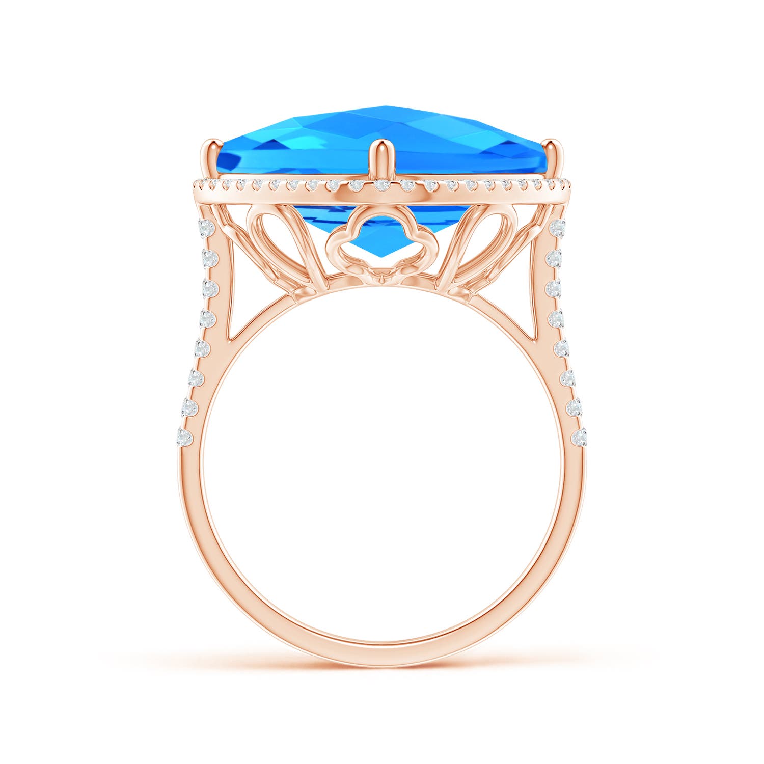 AAAA - Swiss Blue Topaz / 11.64 CT / 14 KT Rose Gold