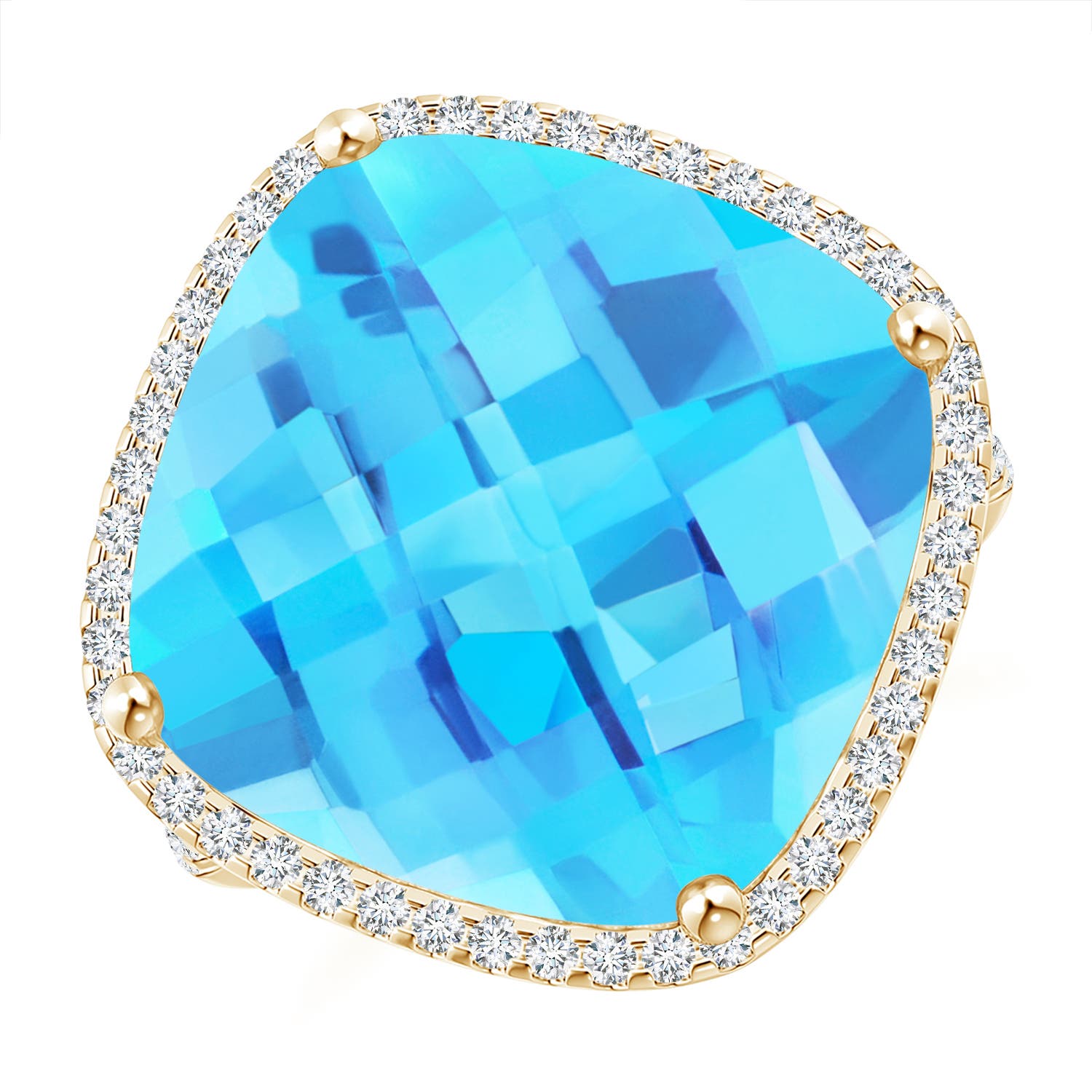 A - Swiss Blue Topaz / 14.39 CT / 14 KT Yellow Gold