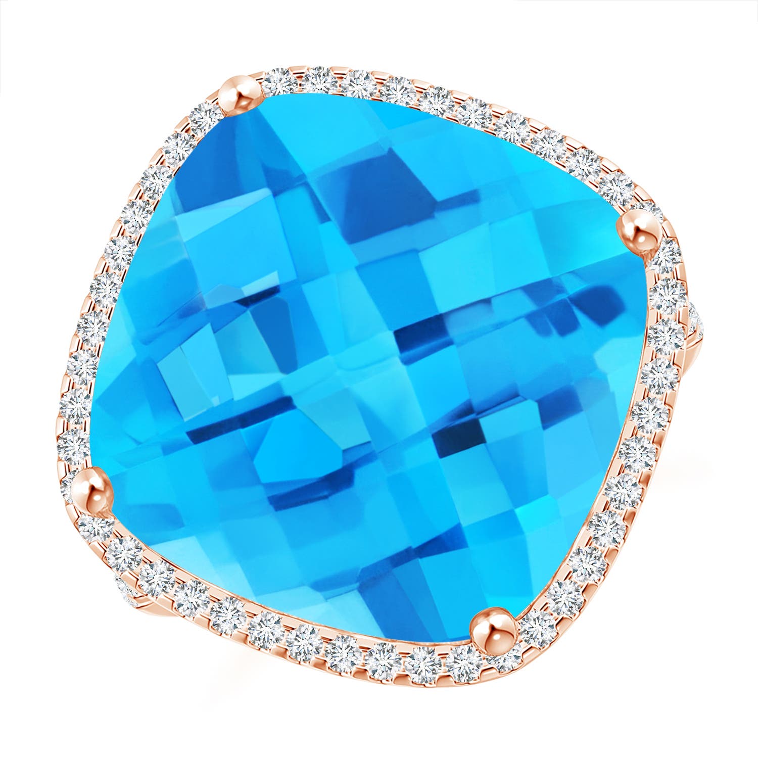 AA - Swiss Blue Topaz / 14.39 CT / 14 KT Rose Gold