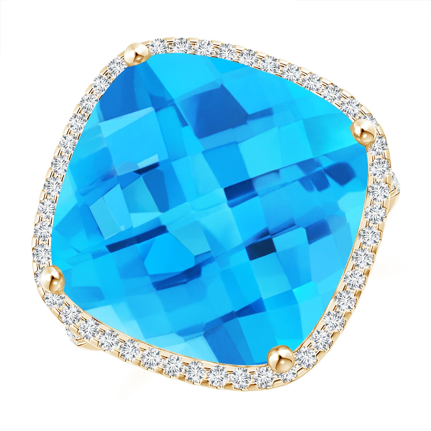 AA - Swiss Blue Topaz / 14.39 CT / 14 KT Yellow Gold