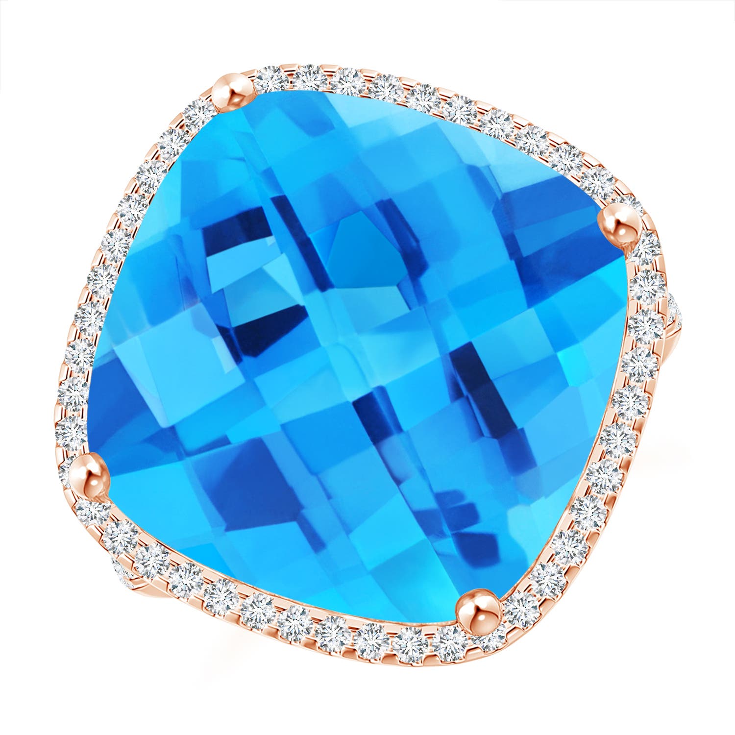 AAA - Swiss Blue Topaz / 14.39 CT / 14 KT Rose Gold