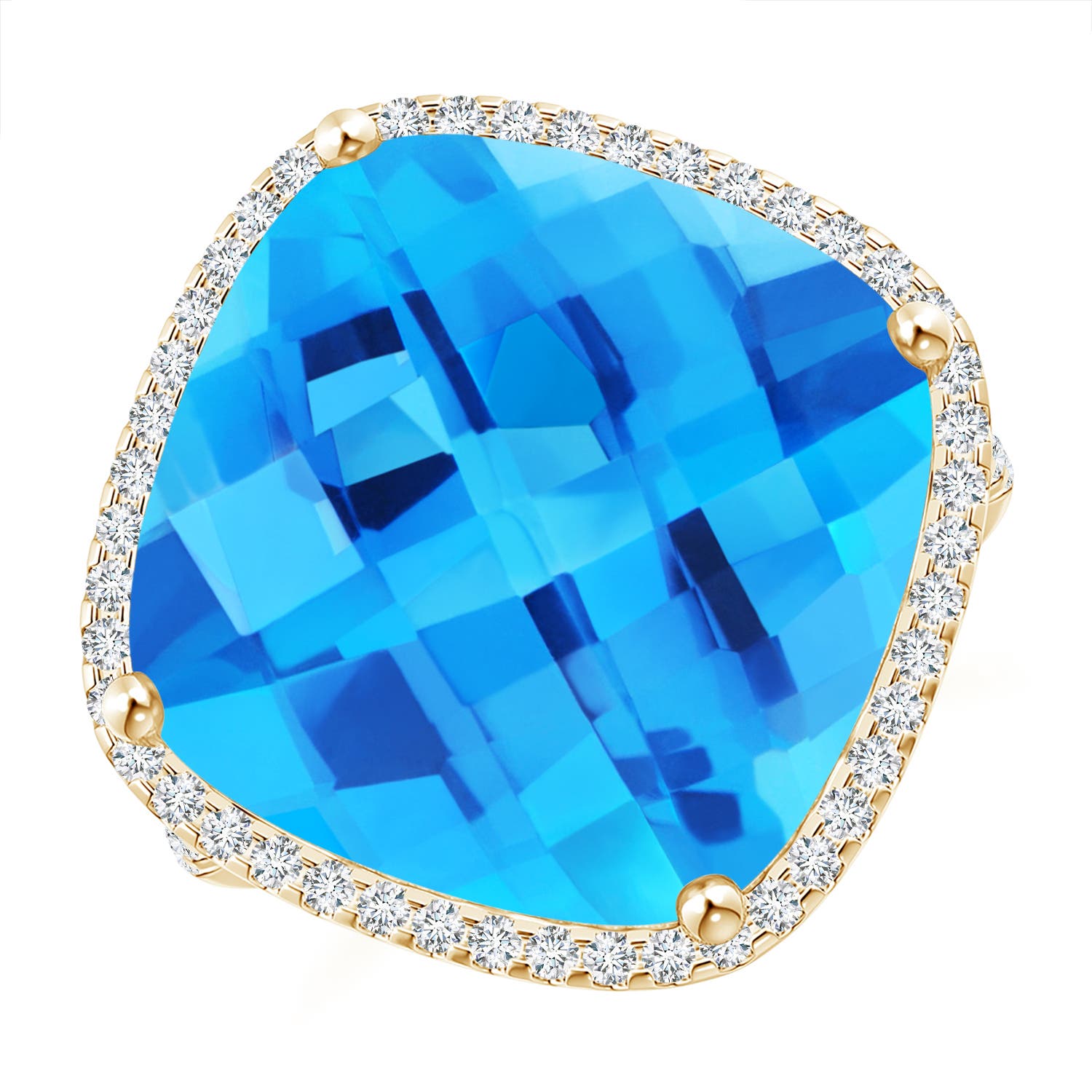 AAA - Swiss Blue Topaz / 14.39 CT / 14 KT Yellow Gold