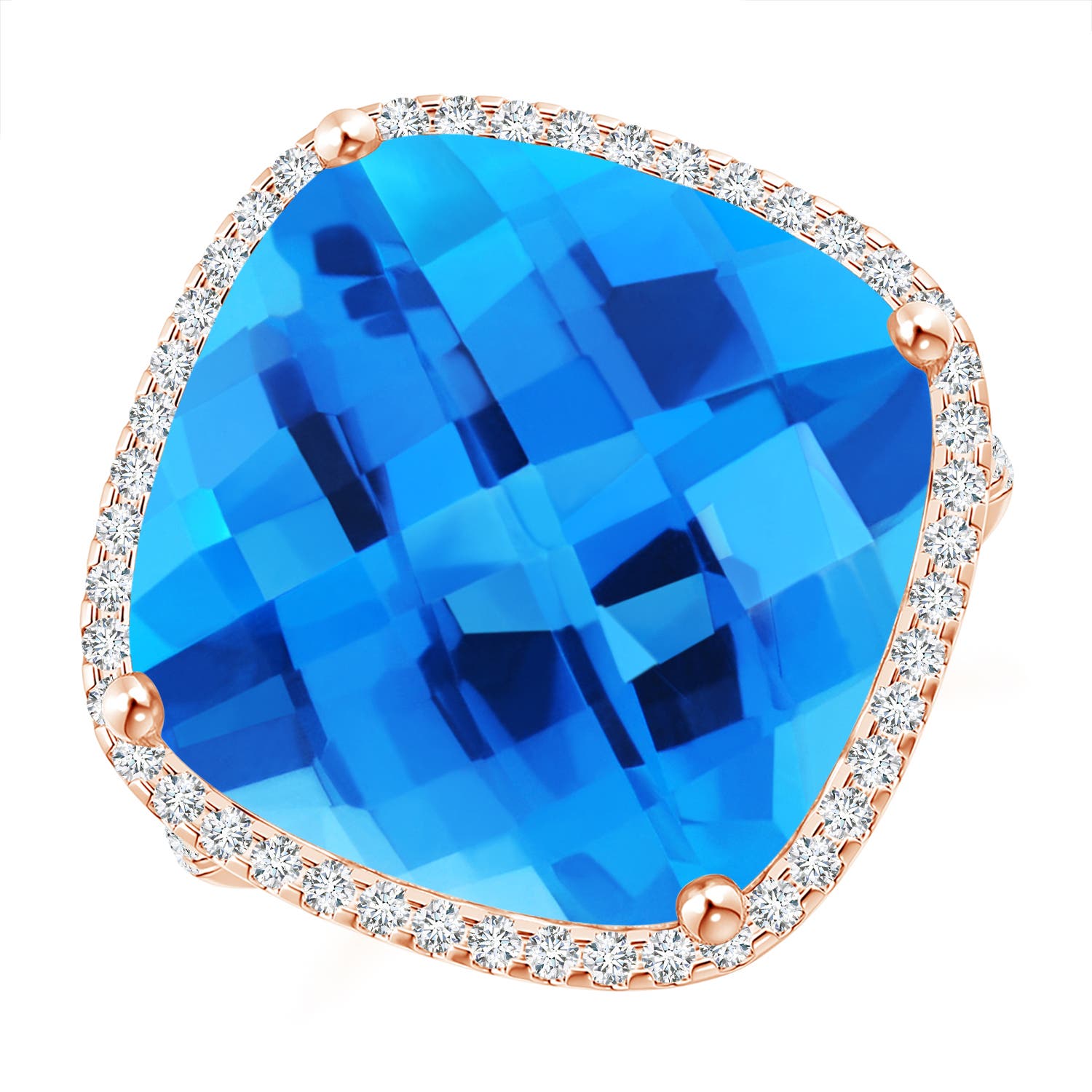 AAAA - Swiss Blue Topaz / 14.39 CT / 14 KT Rose Gold