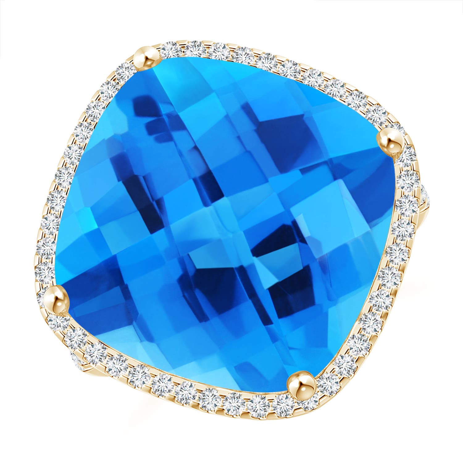 AAAA - Swiss Blue Topaz / 14.39 CT / 14 KT Yellow Gold