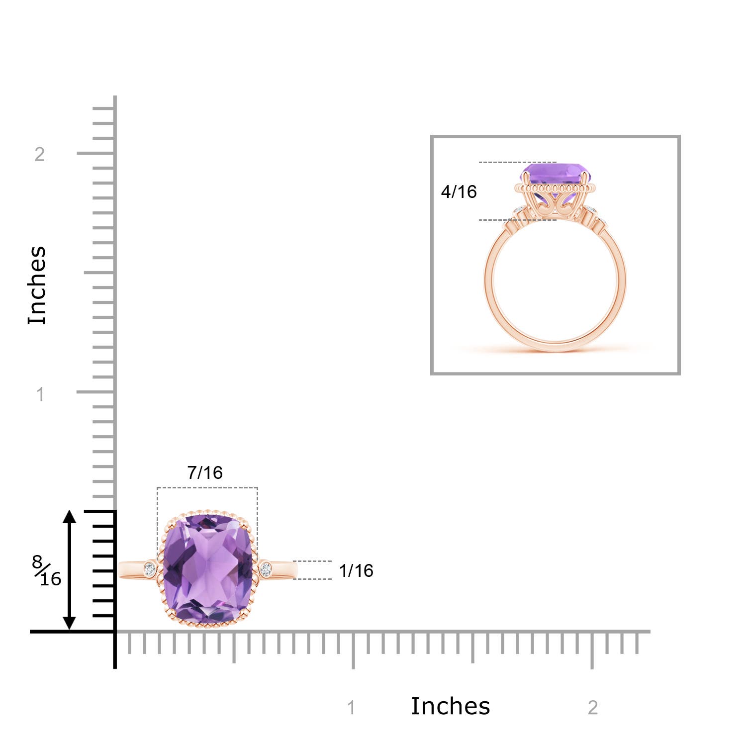 A - Amethyst / 3.58 CT / 14 KT Rose Gold