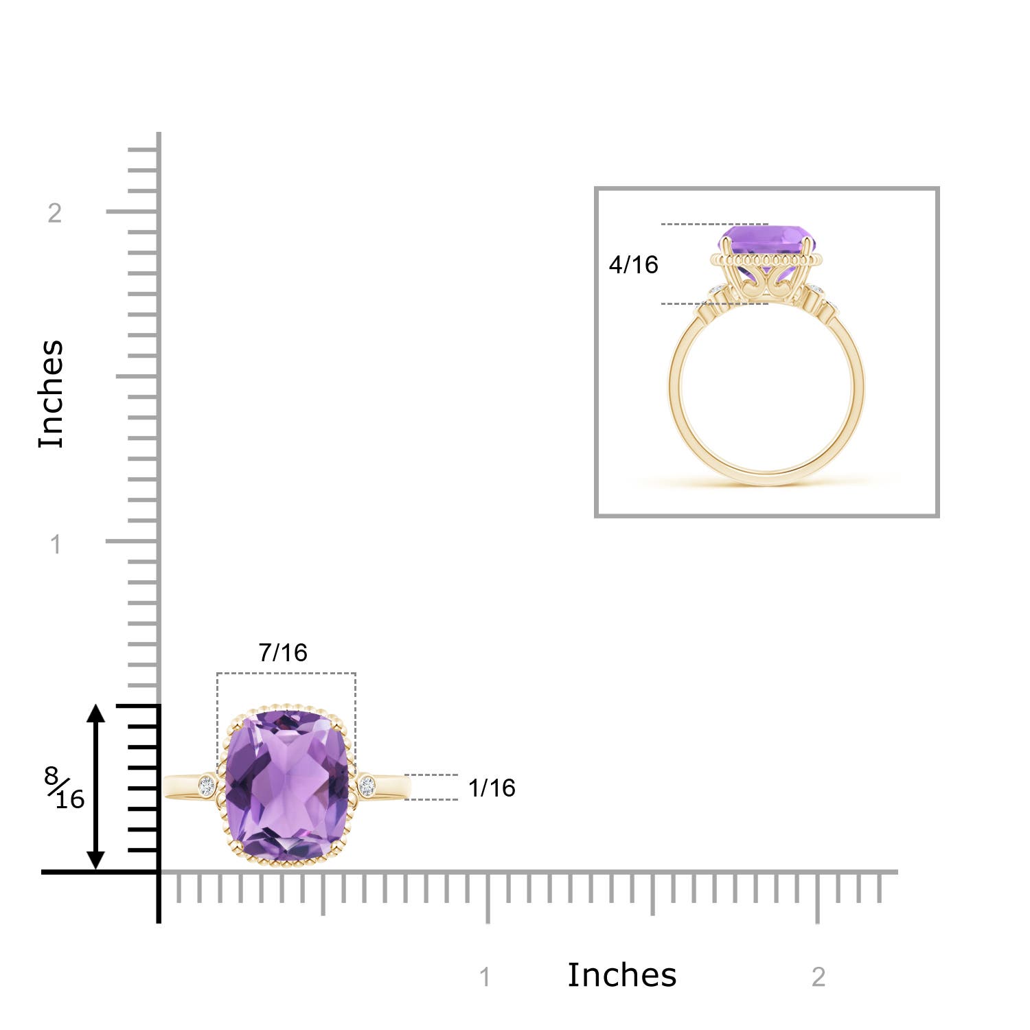 A - Amethyst / 3.58 CT / 14 KT Yellow Gold