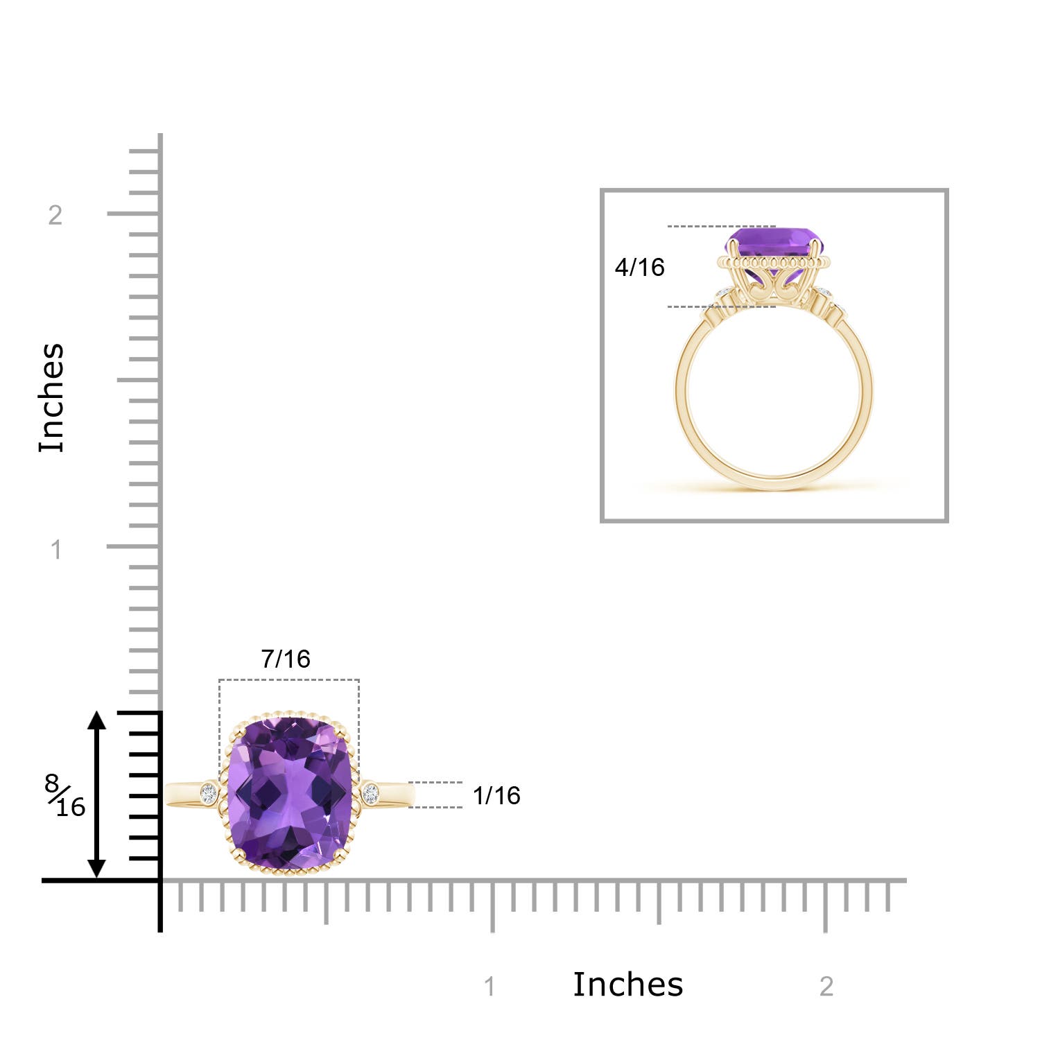 AAA - Amethyst / 3.58 CT / 14 KT Yellow Gold