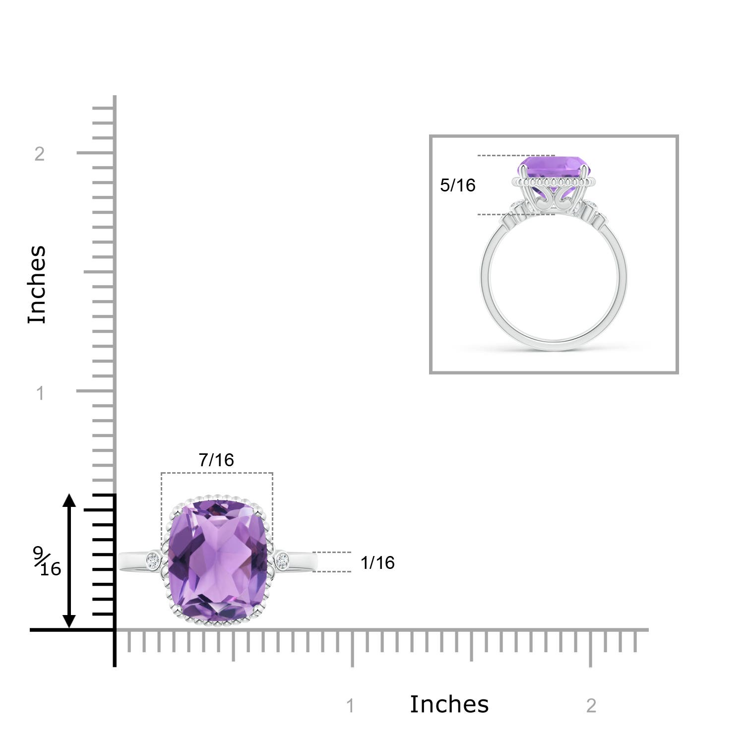 A - Amethyst / 4.71 CT / 14 KT White Gold