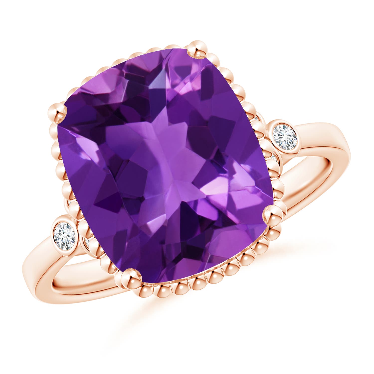 AAAA - Amethyst / 4.71 CT / 14 KT Rose Gold