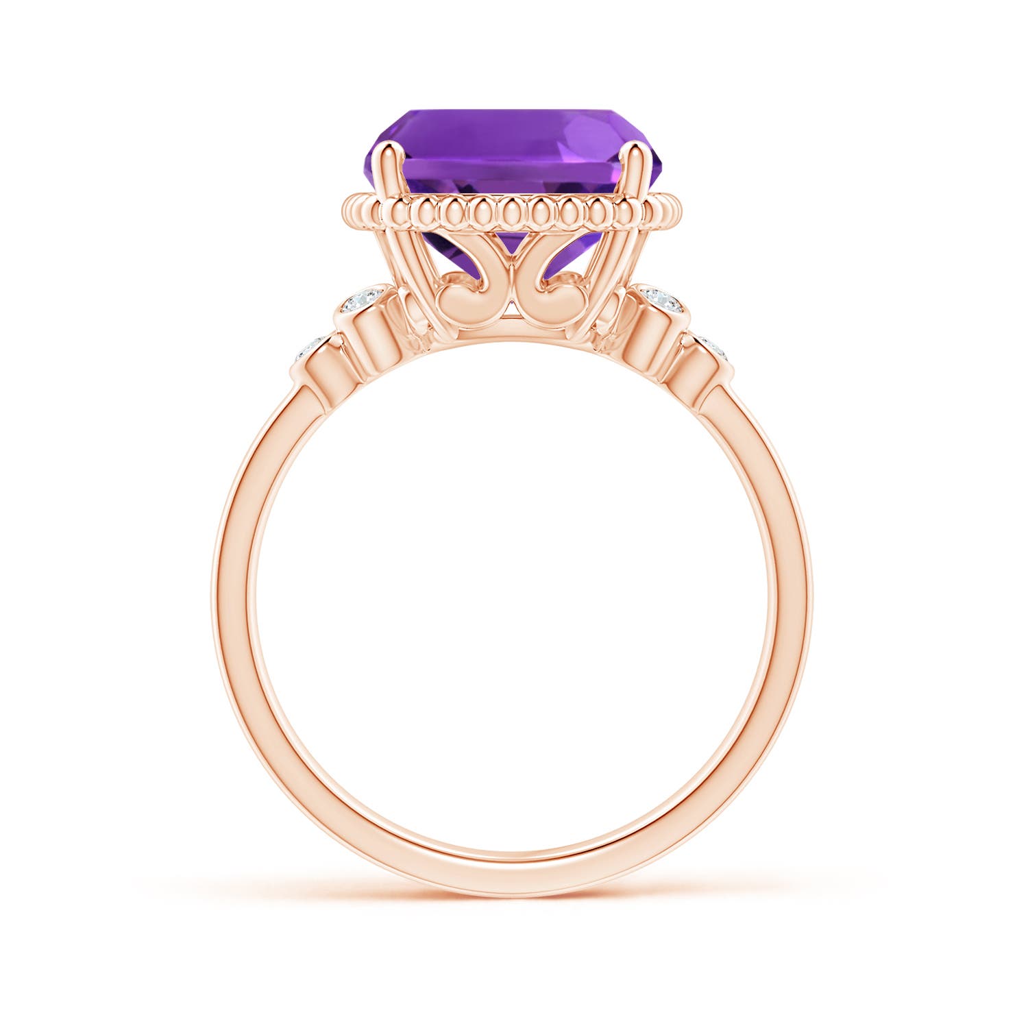 AAAA - Amethyst / 4.71 CT / 14 KT Rose Gold