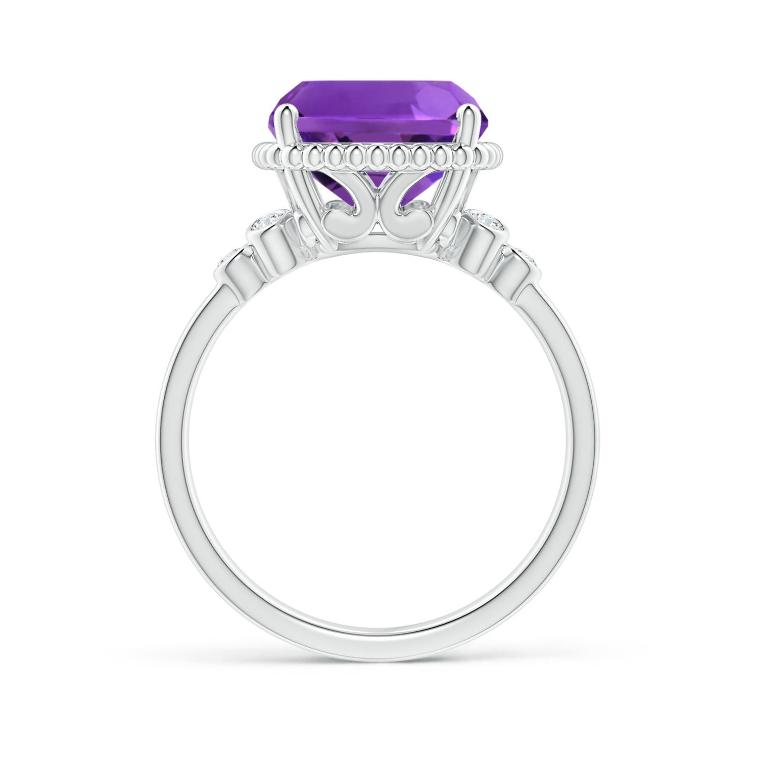 AAAA - Amethyst / 4.71 CT / 14 KT White Gold