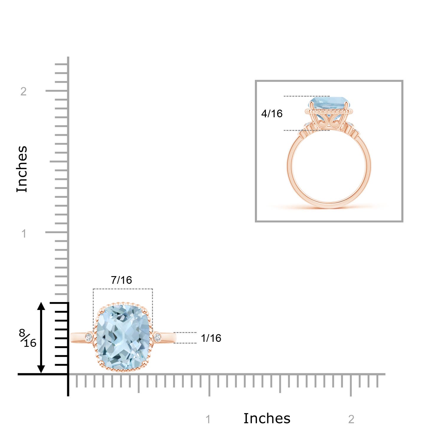 AA - Aquamarine / 3.53 CT / 14 KT Rose Gold