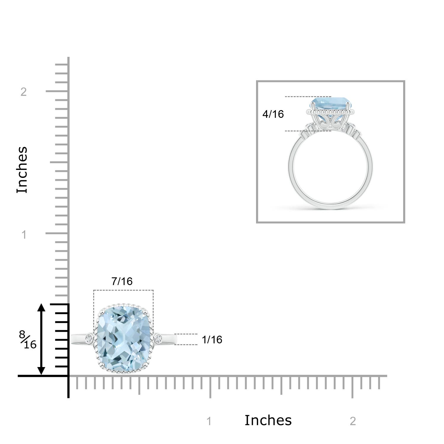 AA - Aquamarine / 3.53 CT / 14 KT White Gold