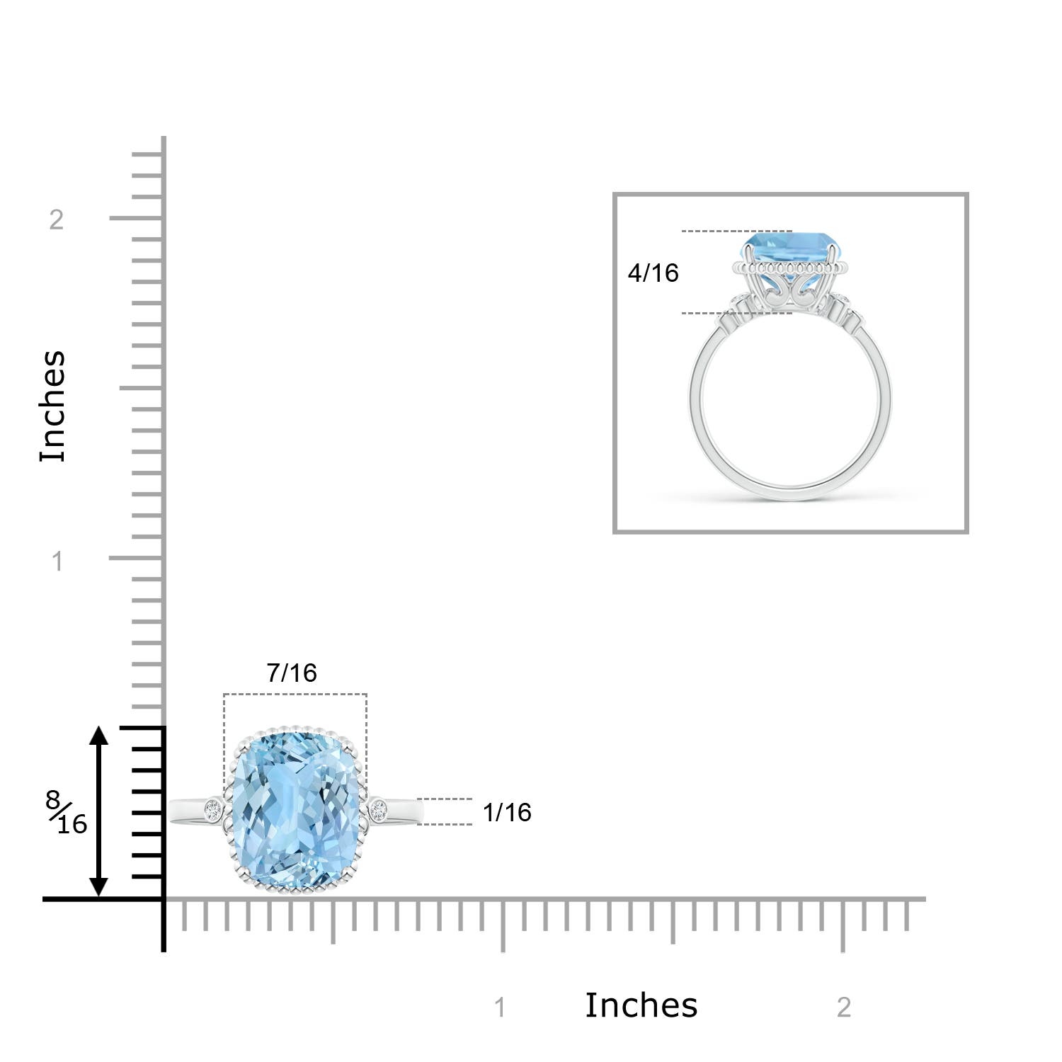 AAAA - Aquamarine / 3.53 CT / 14 KT White Gold