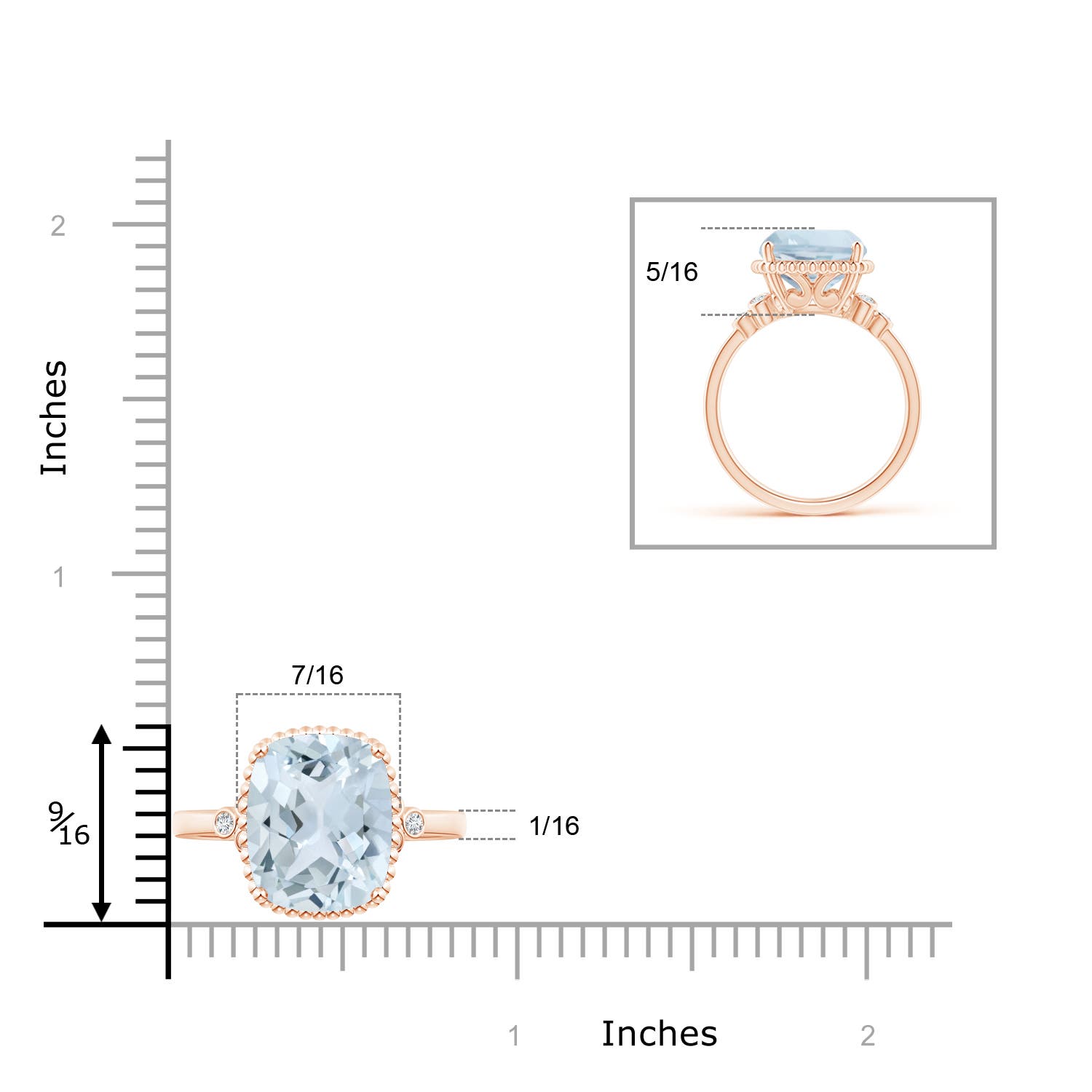 A - Aquamarine / 4.11 CT / 14 KT Rose Gold