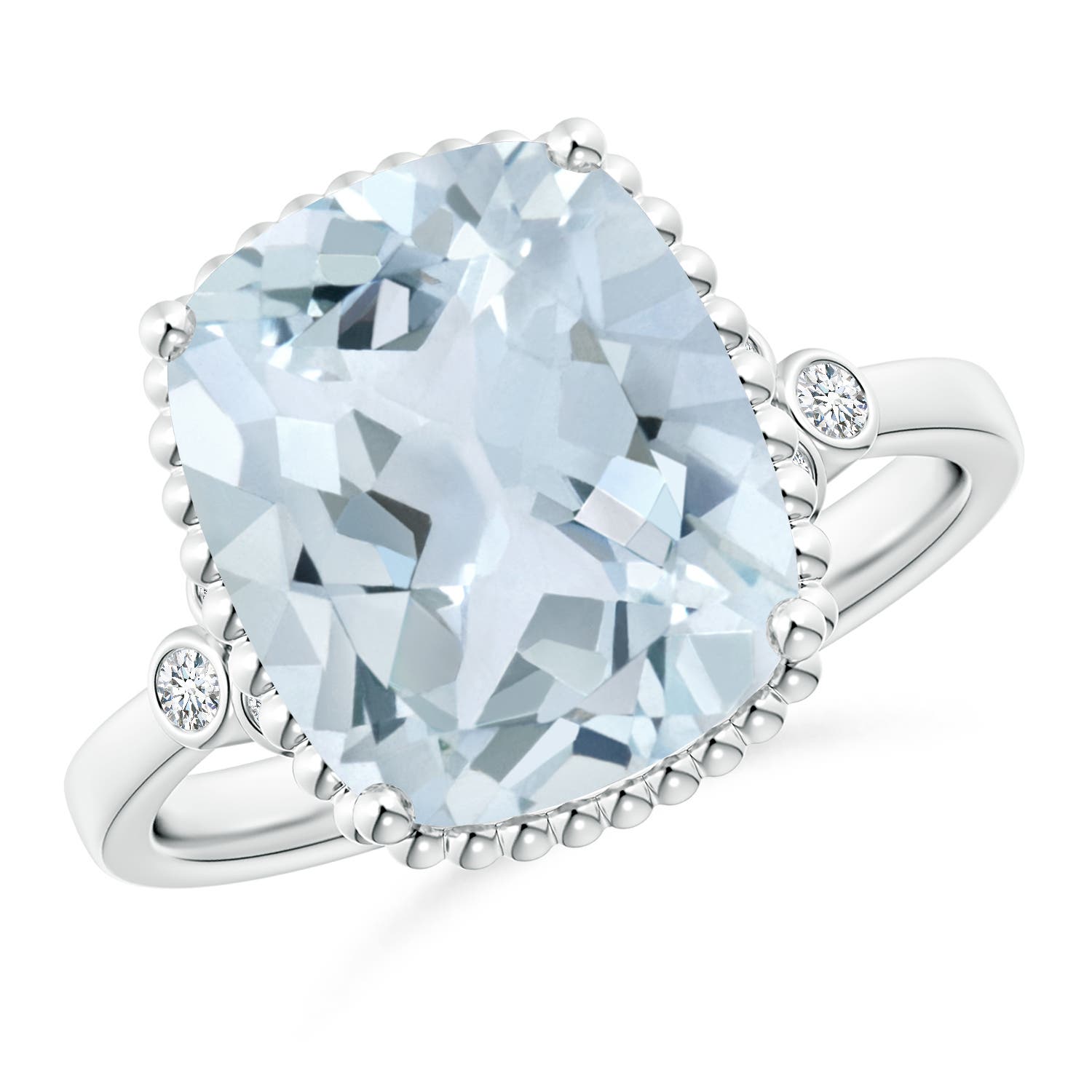 A - Aquamarine / 4.11 CT / 14 KT White Gold