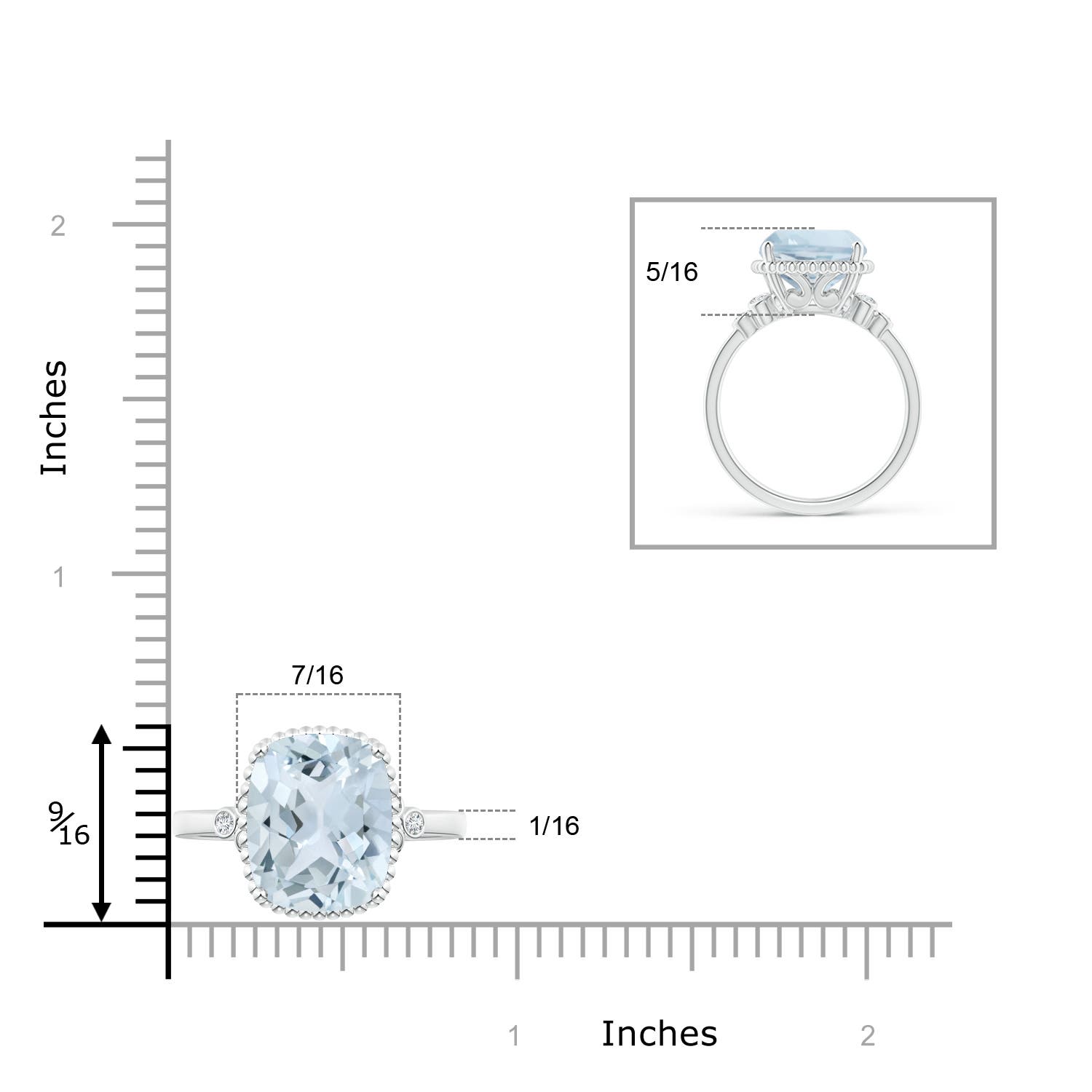 A - Aquamarine / 4.11 CT / 14 KT White Gold