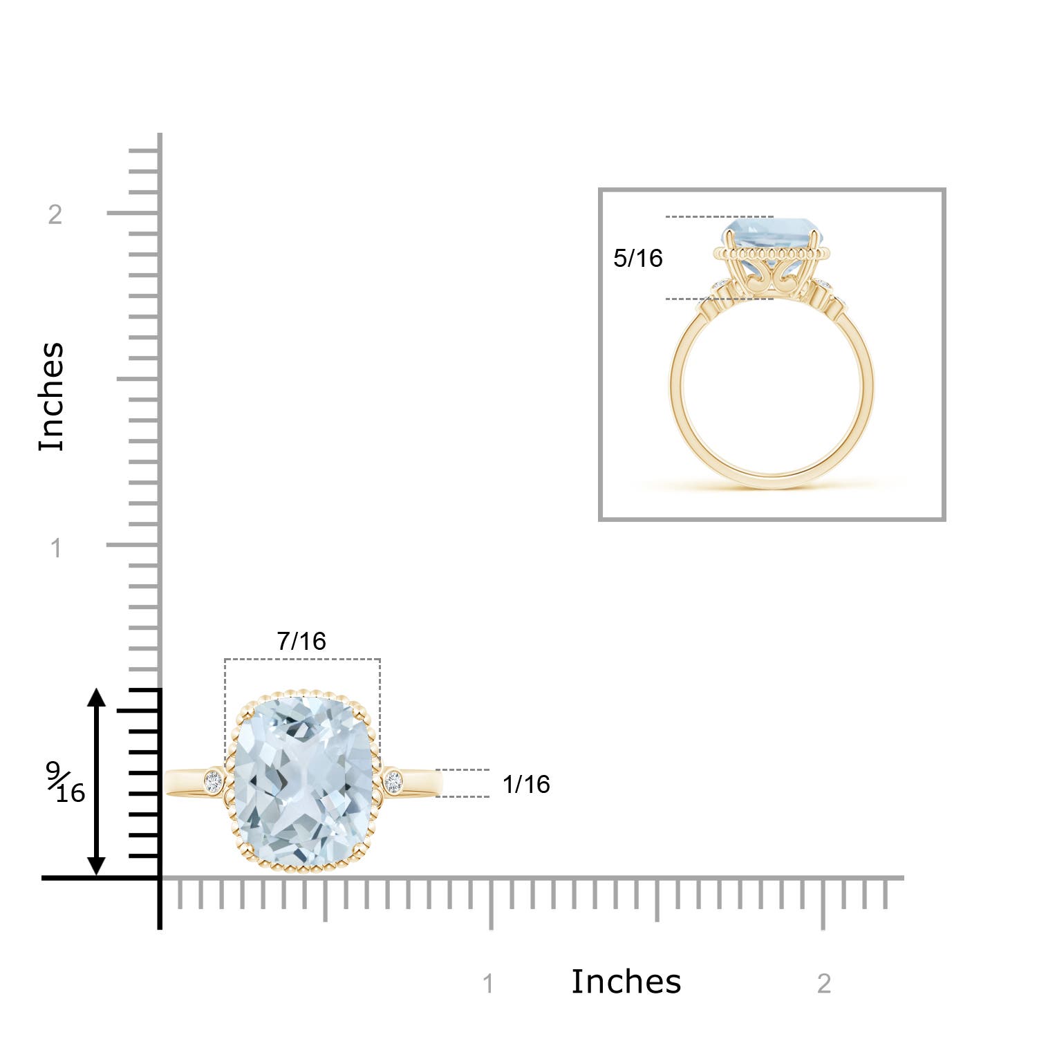 A - Aquamarine / 4.11 CT / 14 KT Yellow Gold